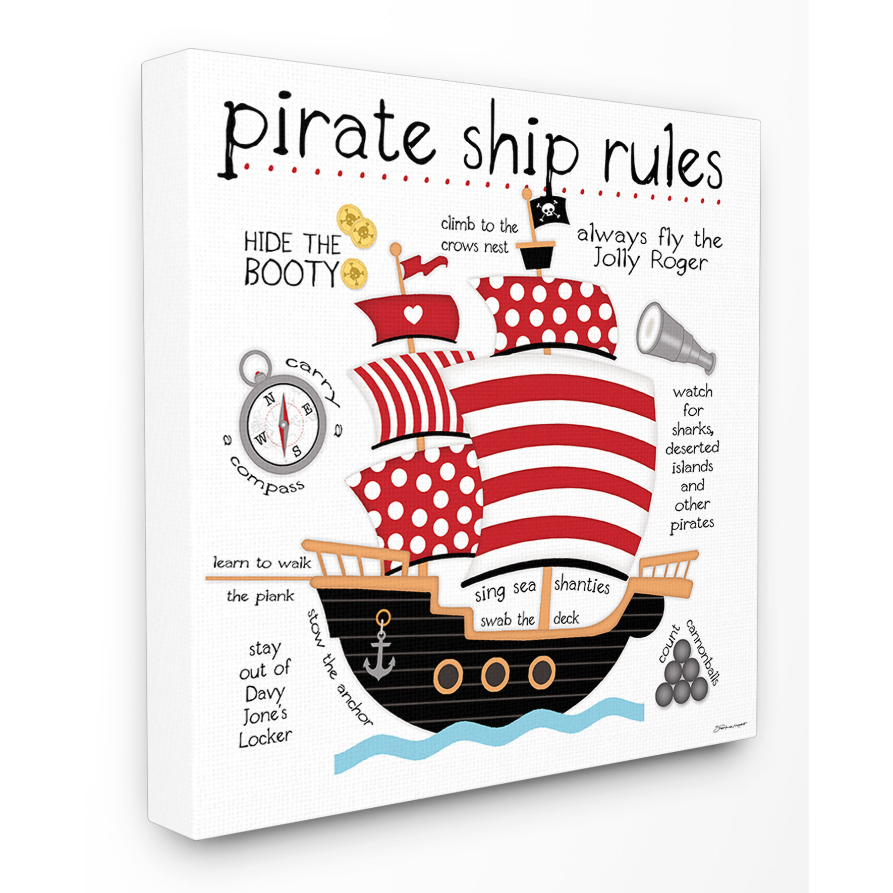The Kids Room Pirate Ship Rules Canvas Art Wayfair