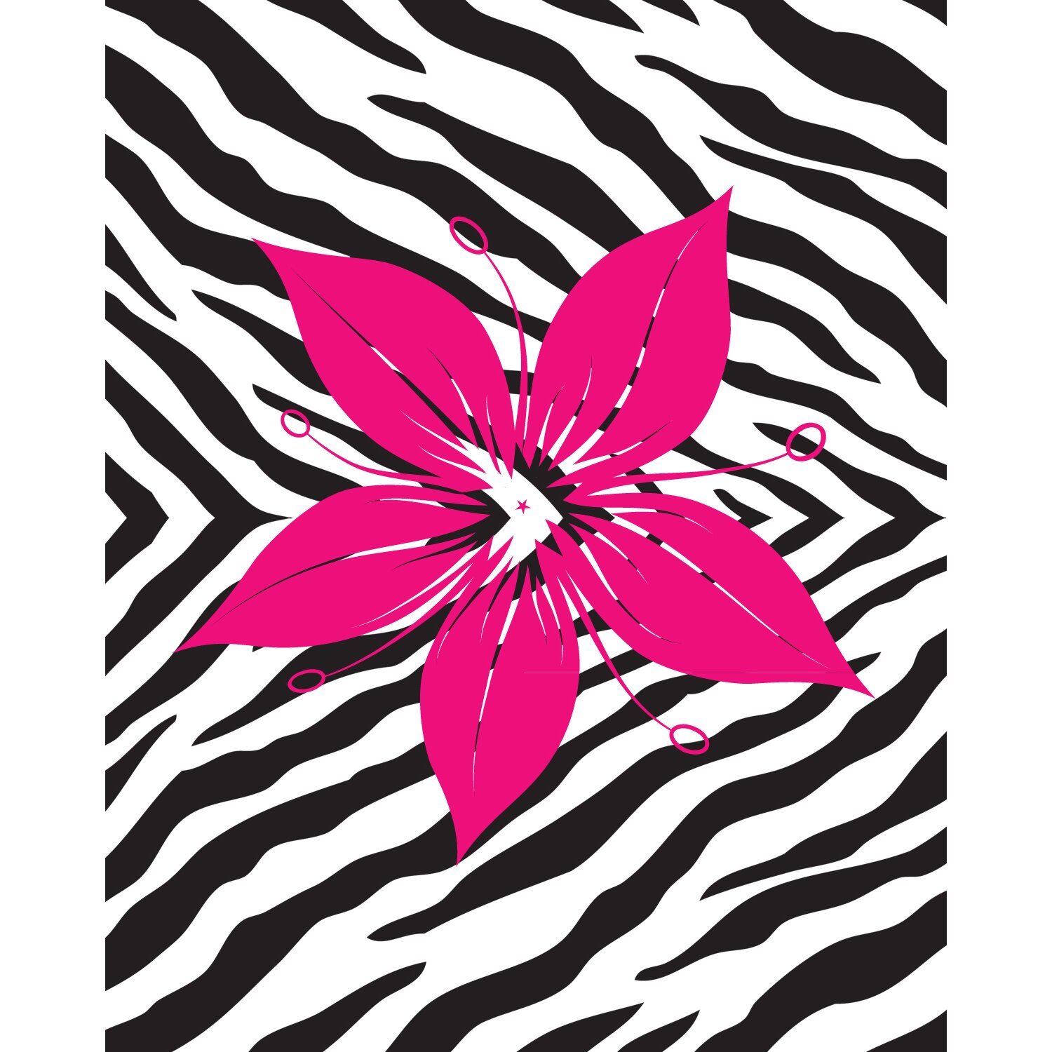 Secretly Designed Flower with Zebra Print Wall Decal & Reviews | Wayfair