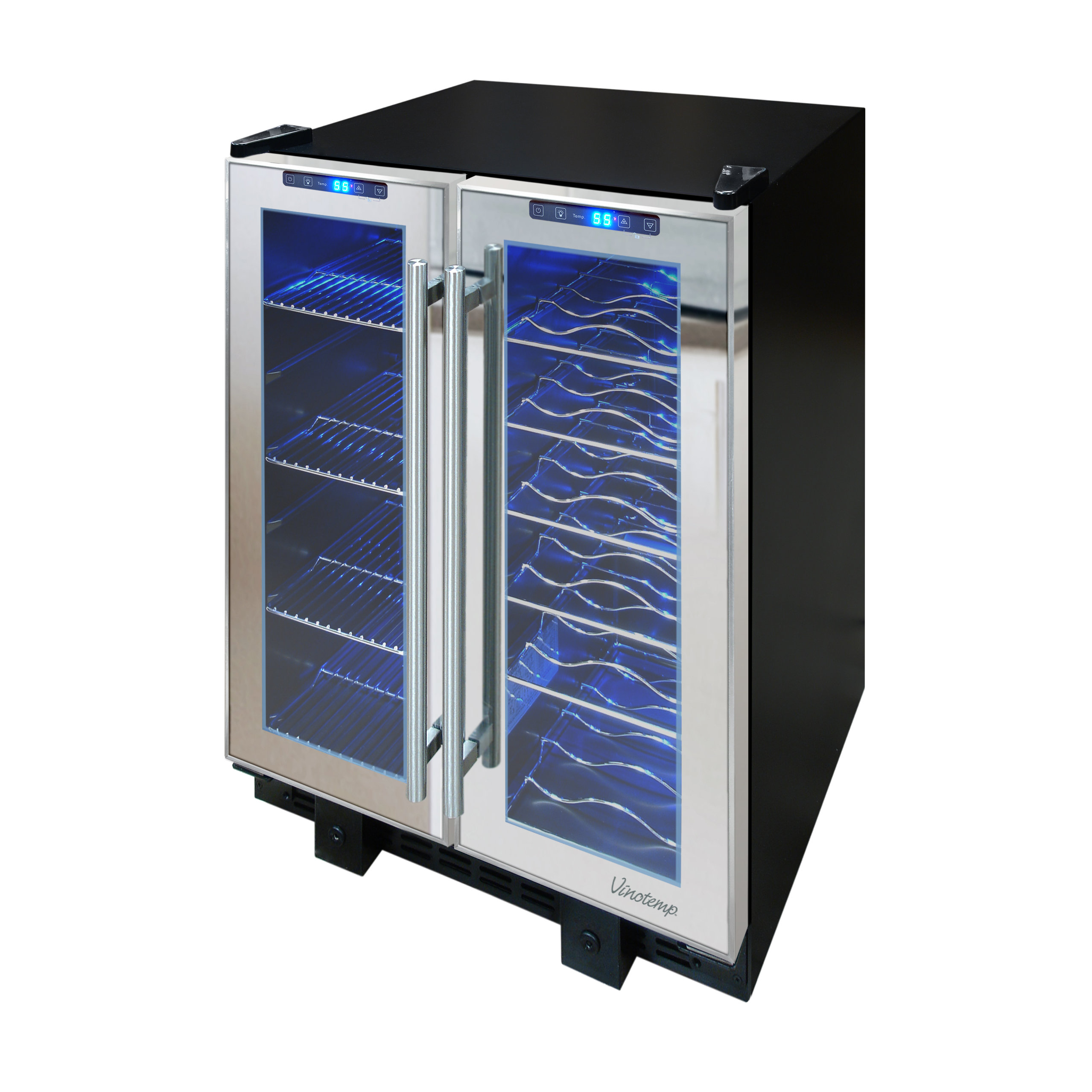 Vinotemp Mirrored 36 Bottle Single Zone BuiltIn Wine Refrigerator