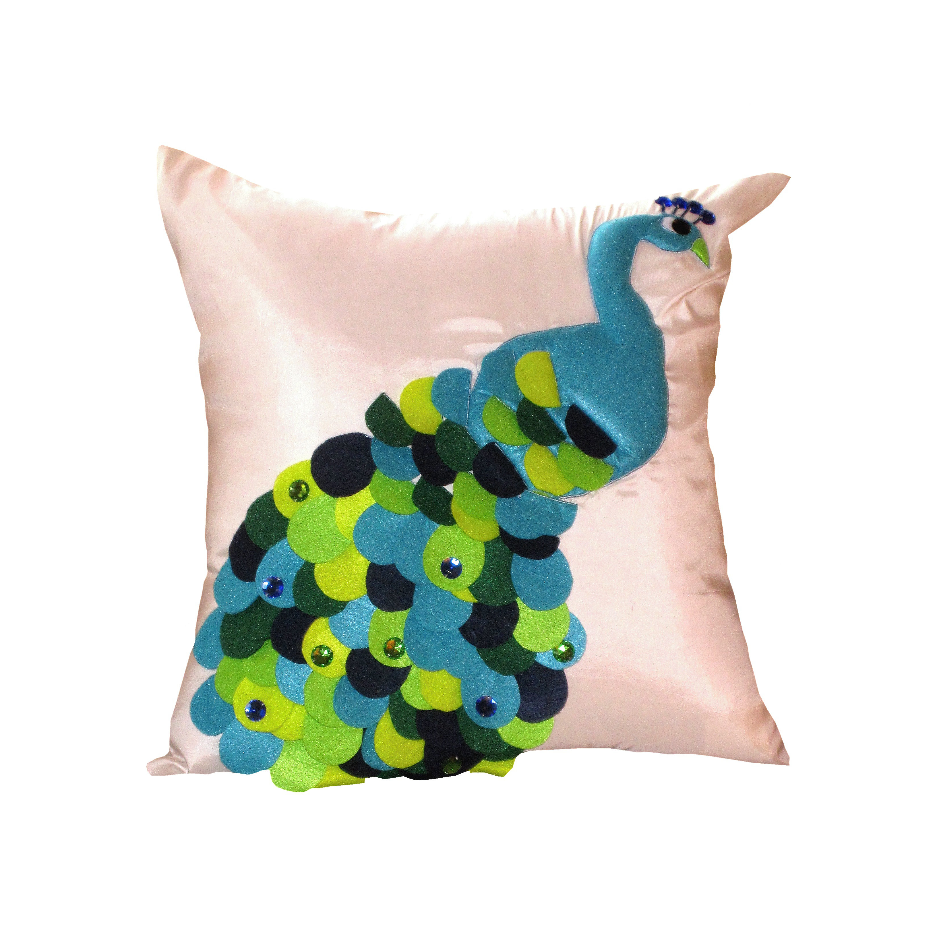Felt Peacock Throw Pillow Wayfair