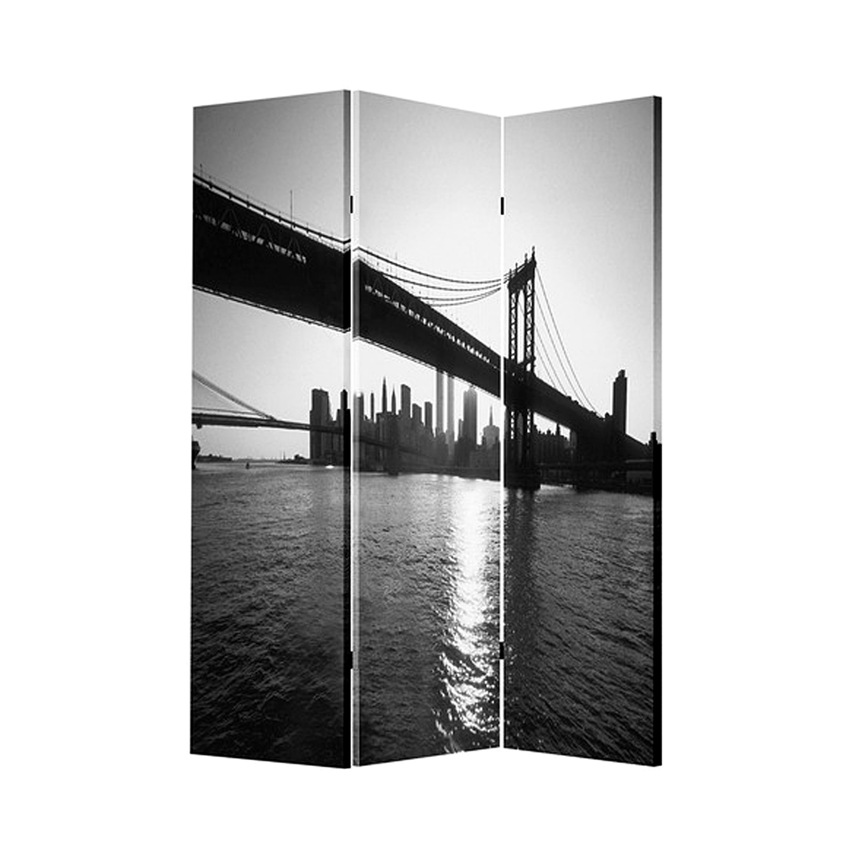 Screen Gems 72" x 48" New York Skyline 3 Panel Room Divider & Reviews