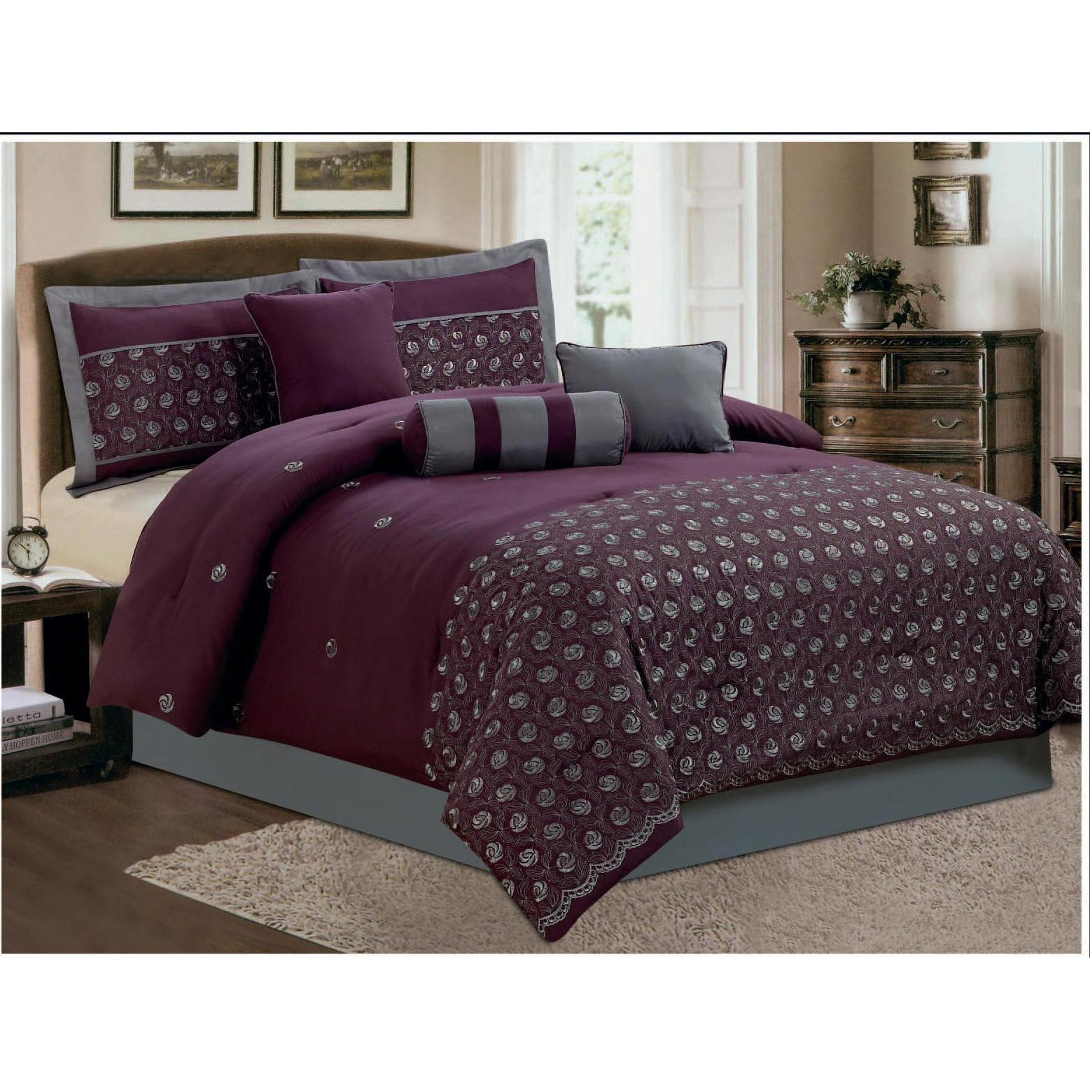 Keira 7 Piece Embroidered Comforter Set Wayfair