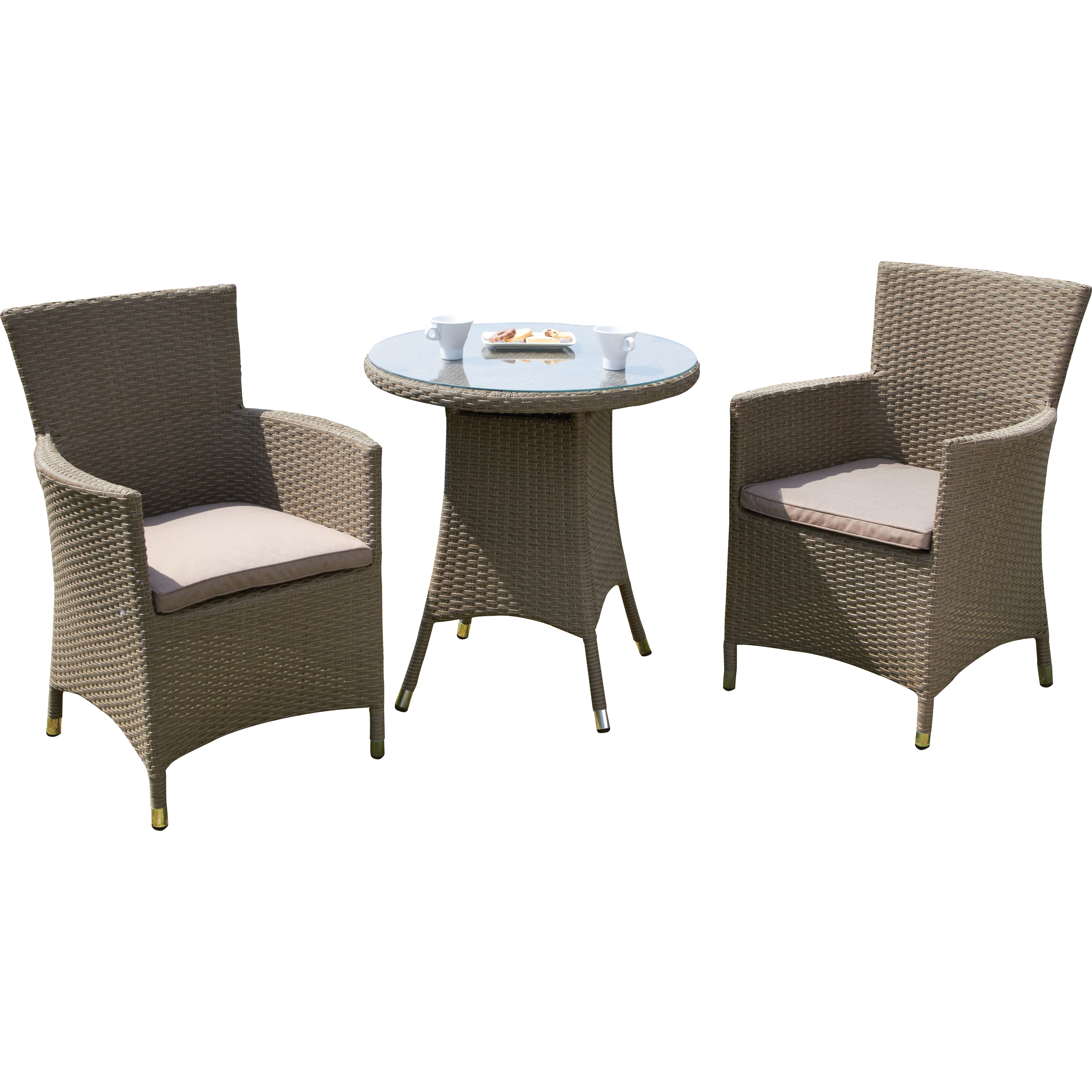 Royal Craft Cannes 2 Seater Bistro Set with Cushions & Reviews | Wayfair UK