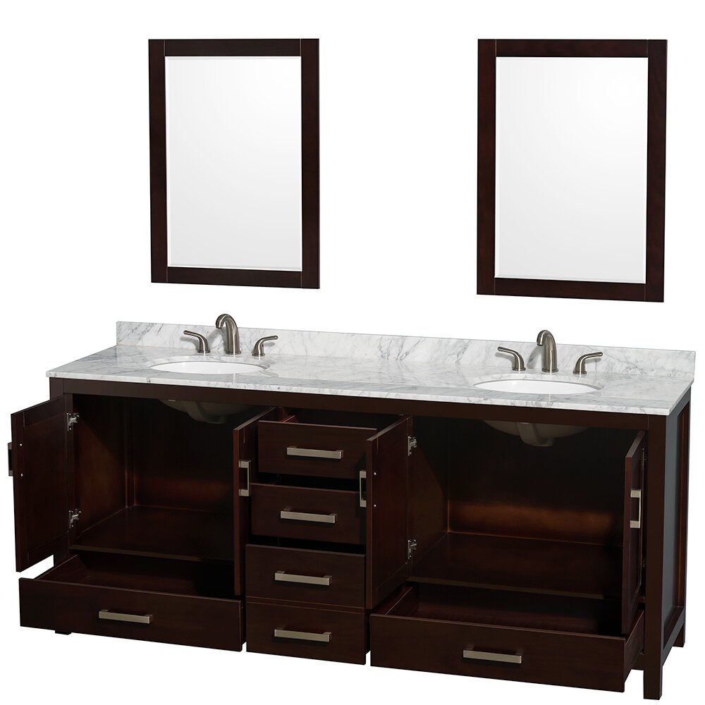 Sheffield 80" Double Bathroom Vanity Set with Mirror | Wayfair