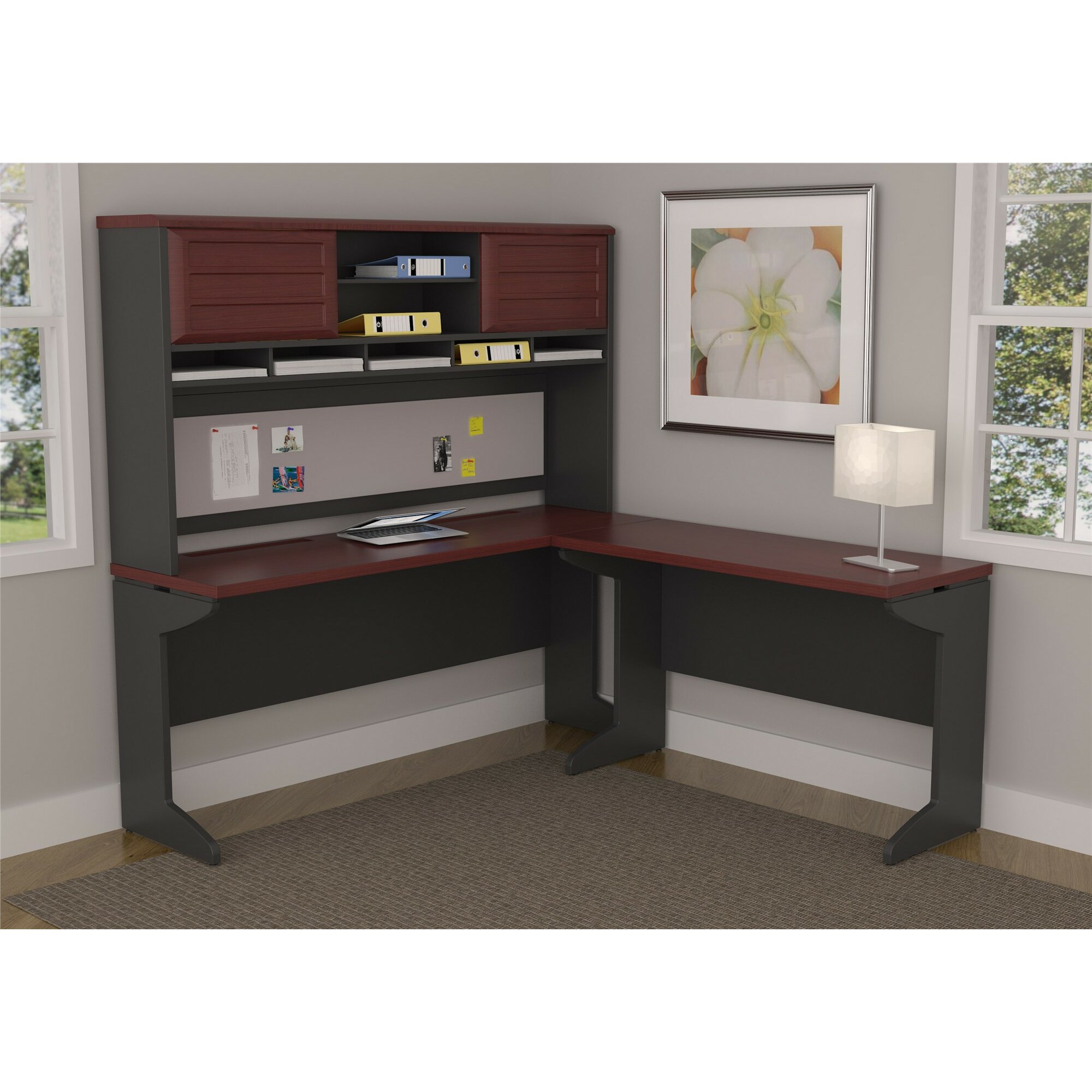 Altra Furniture Pursuit L Shape Desk Shell with Hutch 9849196 9849296