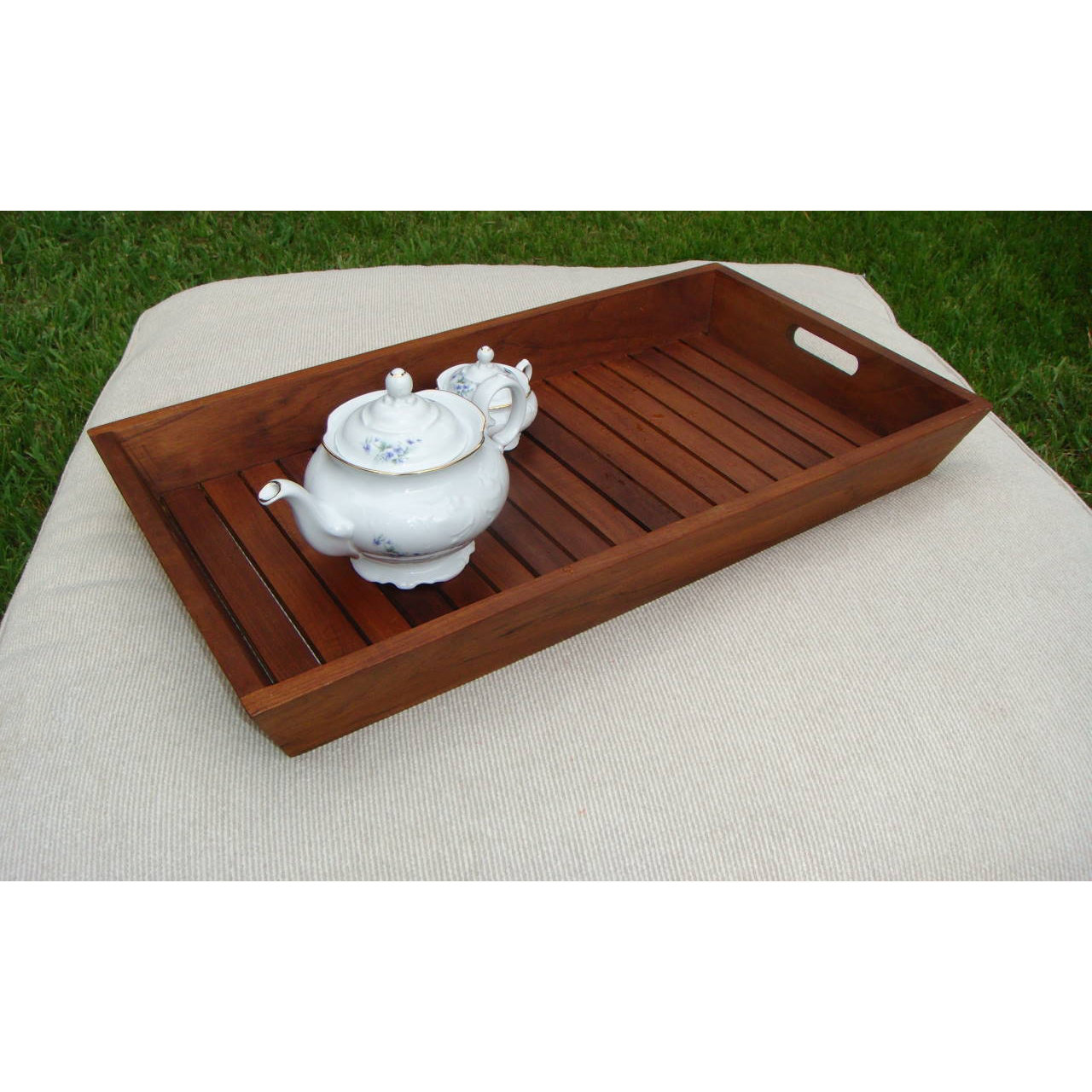 Aqua Teak Solid Teak Serving and Storage Tray & Reviews Wayfair