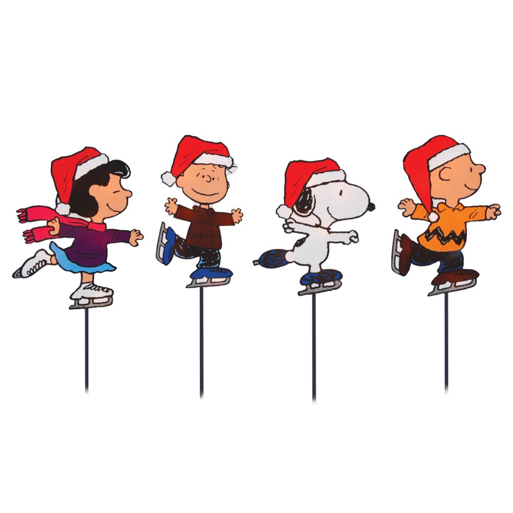 Snoopy and Peanuts Ice Skating Christmas Pathway Marker | Wayfair