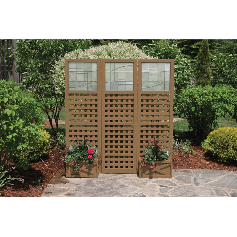 Yardistry Faux Glass Privacy Screen with Planter Boxes & Reviews | Wayfair