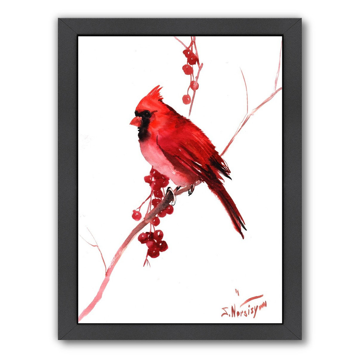 Red Cardinal Bird Framed Painting Print Wayfair