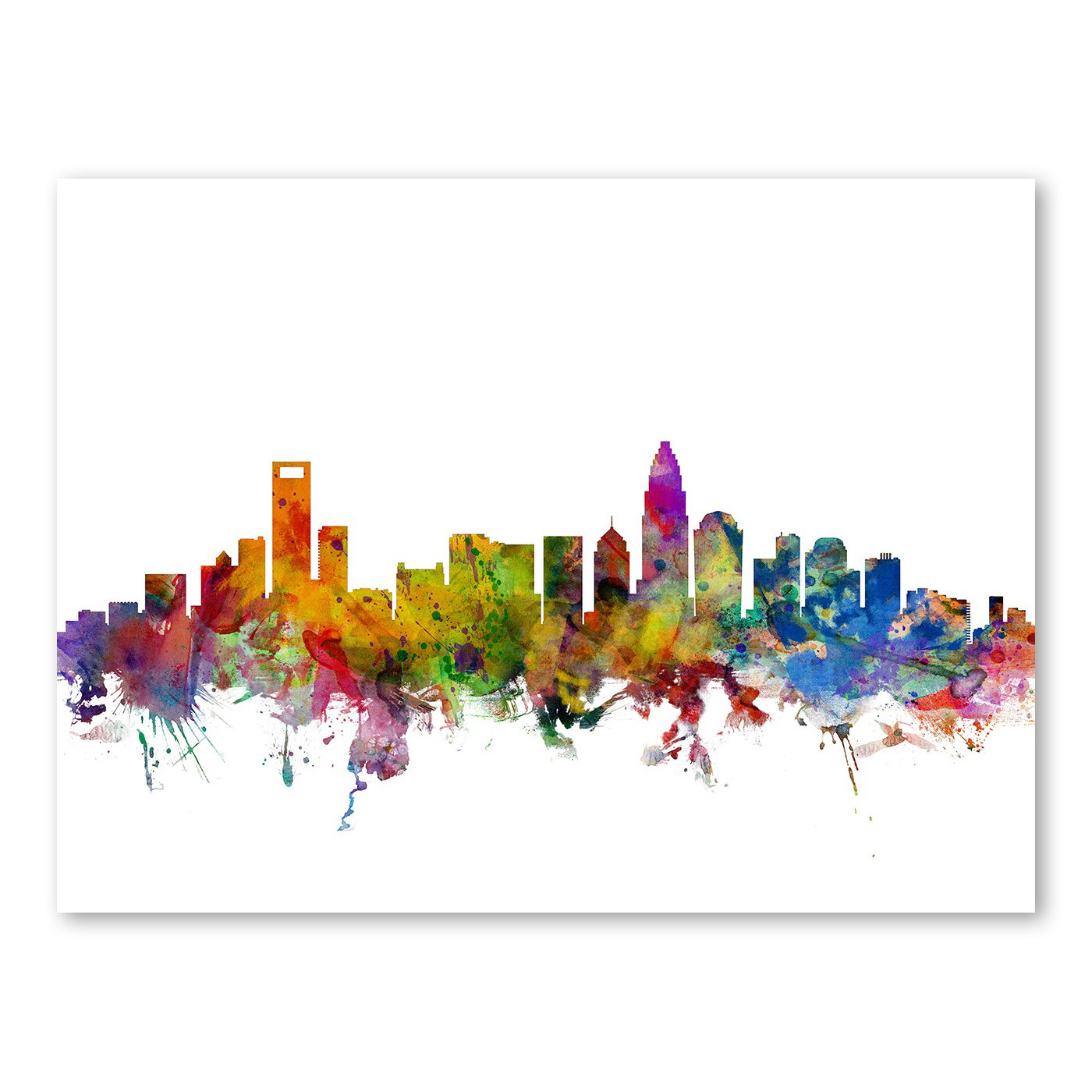 Charlotte North Carolina Skyline Wall Mural Wayfair