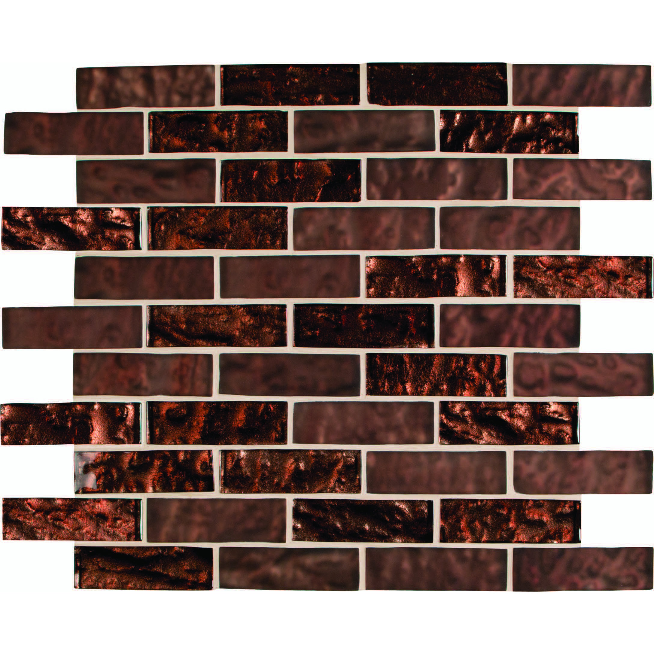 MSI Copper Leaf Blend 1" x 3" Glass Mosaic Tile in Brown & Reviews