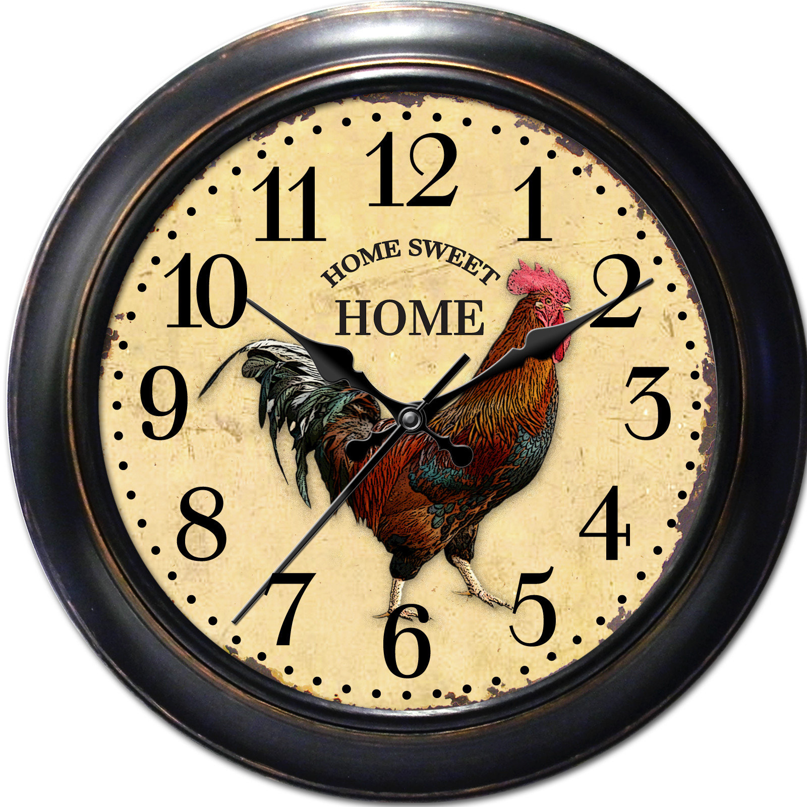 Ashton Sutton Decorative Home 18" Classic Rooster Wall Clock & Reviews