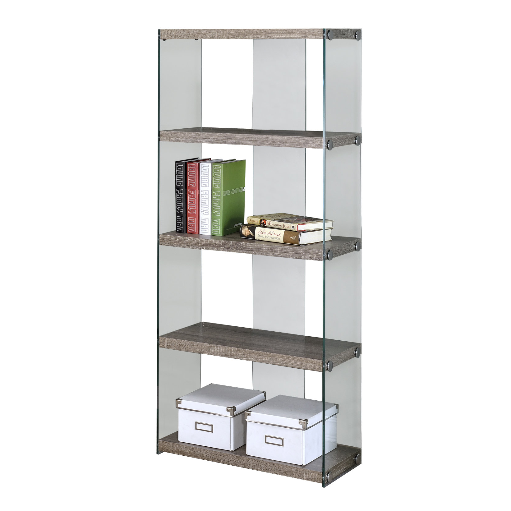 Monarch Specialties Inc. Tempered Glass 60" Standard Bookcase & Reviews