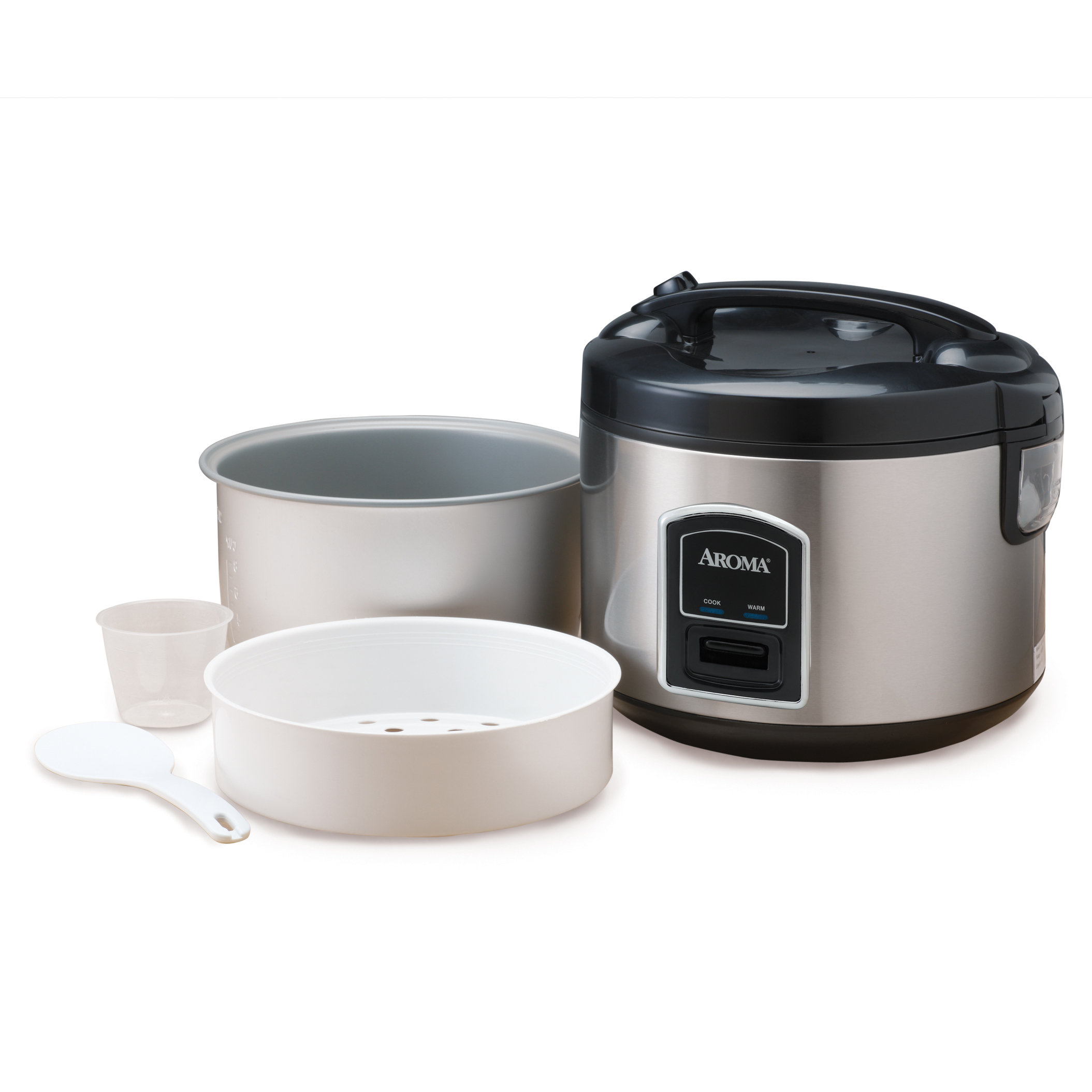 Aroma Professional 20-Cup Stainless Steel Rice Cooker and Food Steamer ...