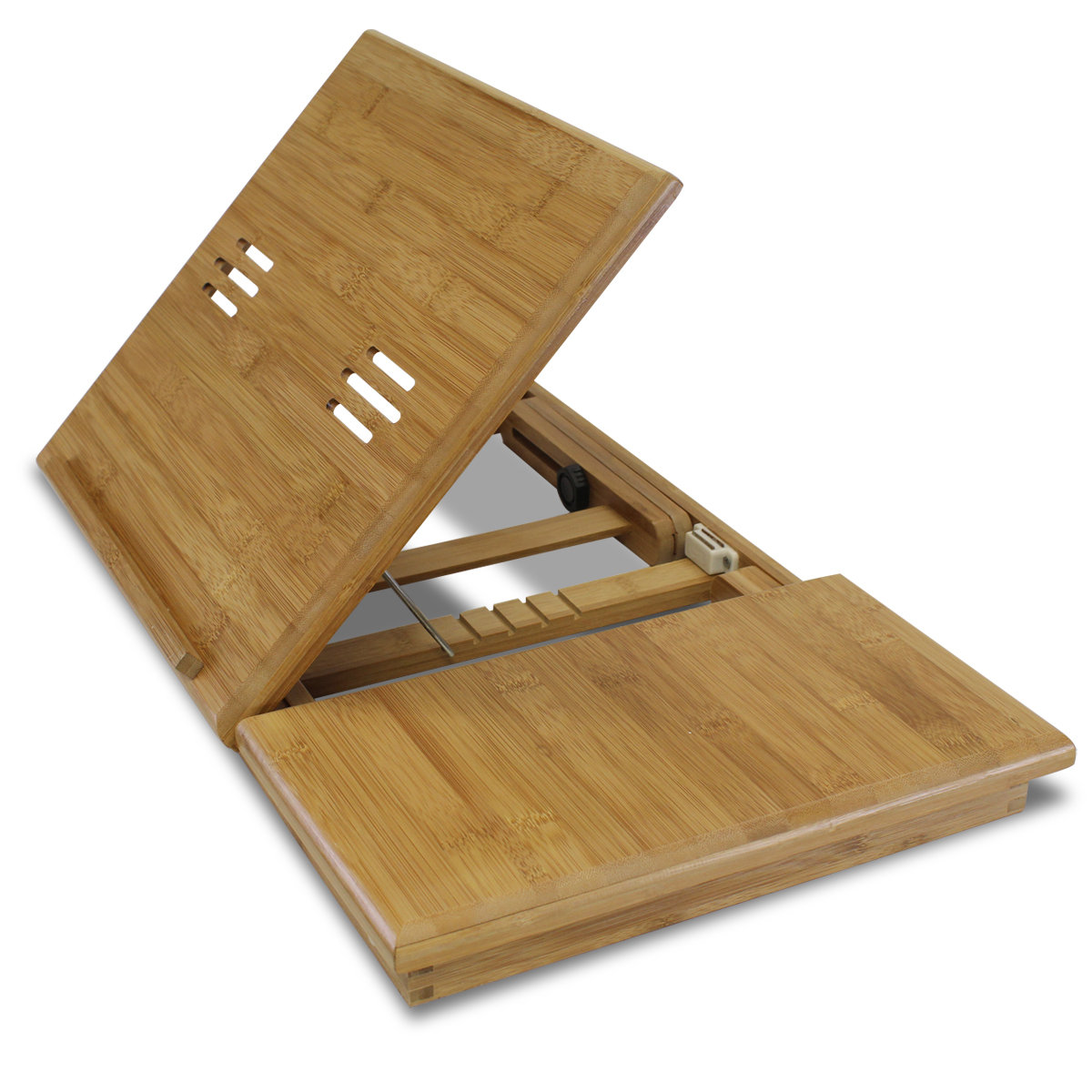 Furinno Bamboo 11.6" H x 23.8" W Adjustable Notebook Laptop Desk