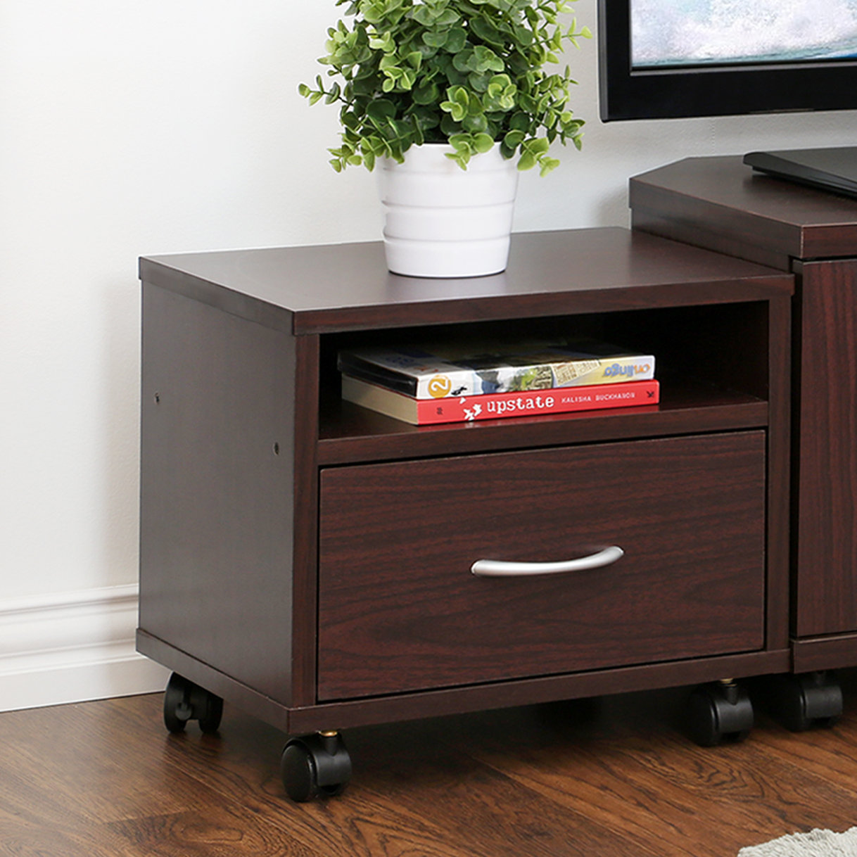 Furinno Indo Petite Under Desk Utility Cart with Casters & Reviews