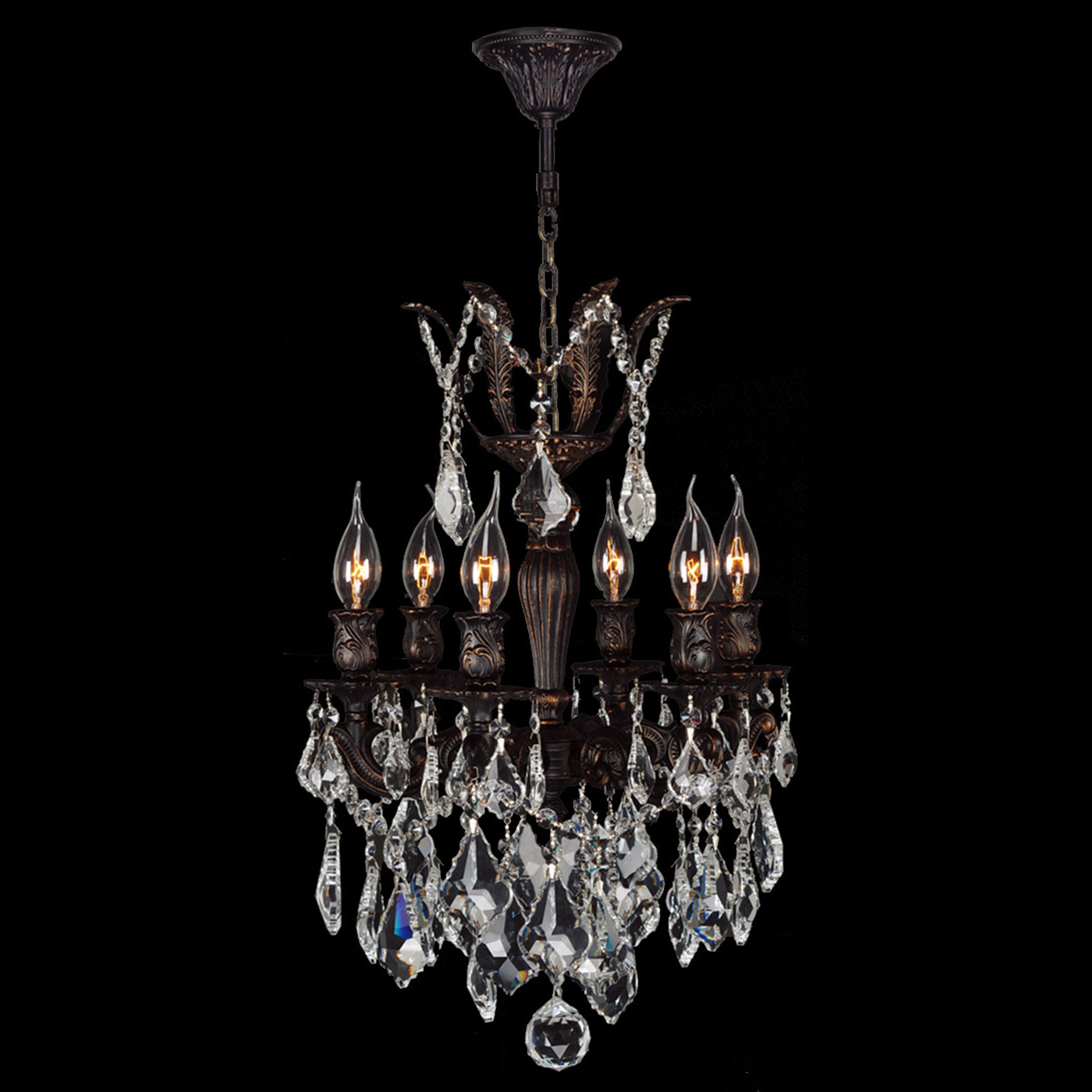 Worldwide Lighting Versailles 6 Light Crystal Chandelier amp; Reviews 