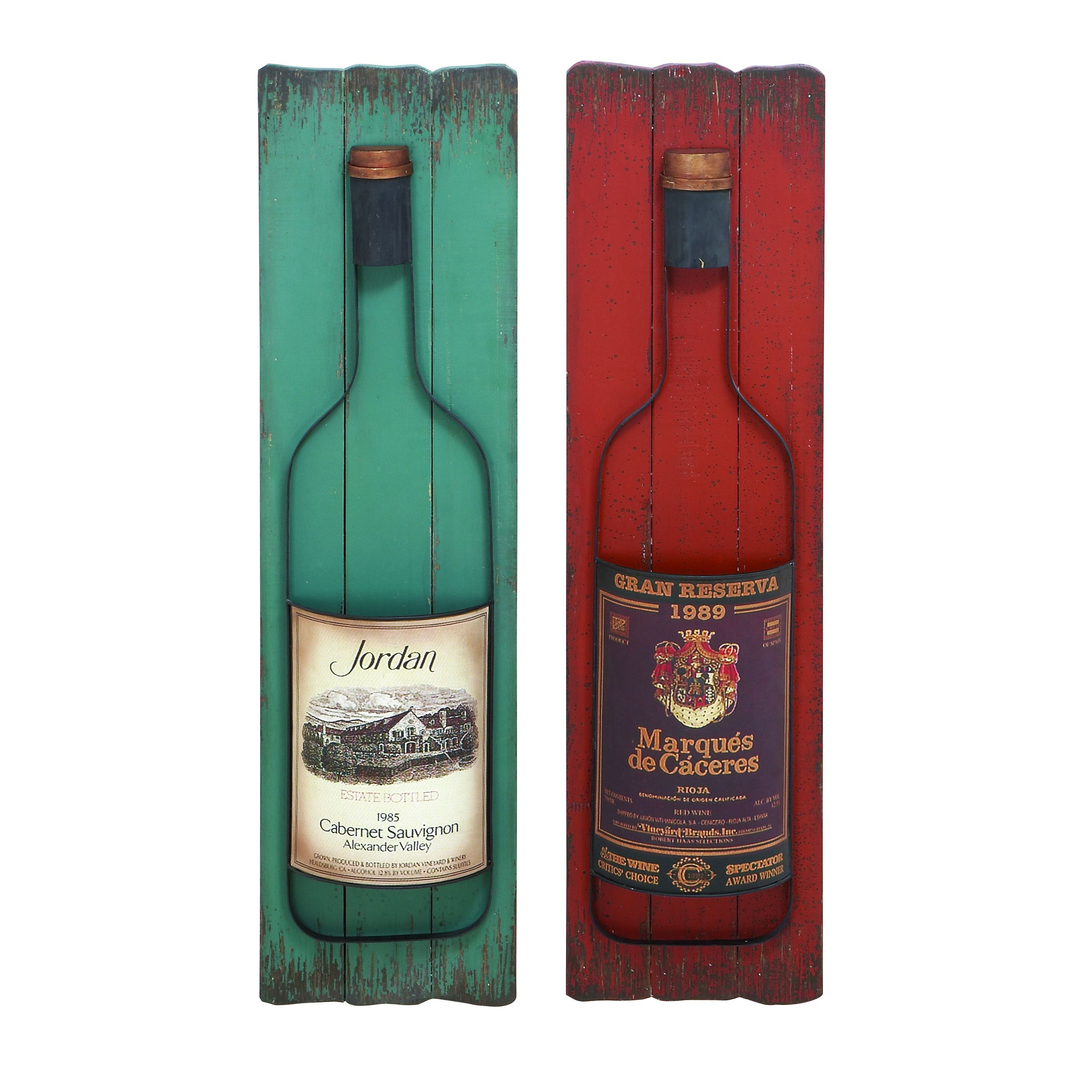 Woodland Imports 2 Piece Décor Wine Label Wall Décor Set & Reviews