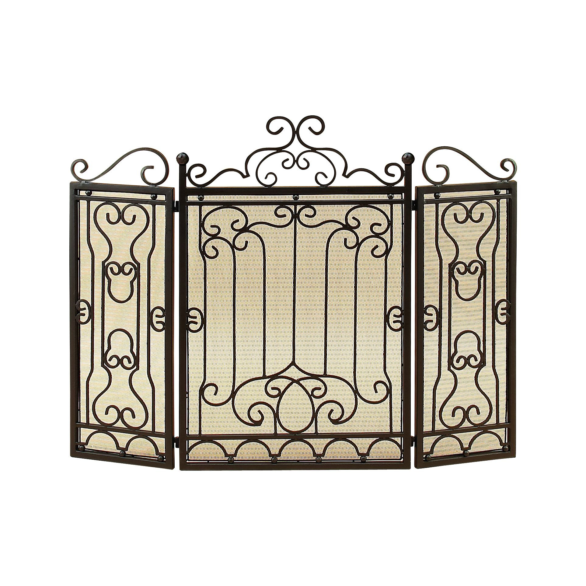 Woodland Imports 3 Panel Metal Fireplace Screen & Reviews Wayfair