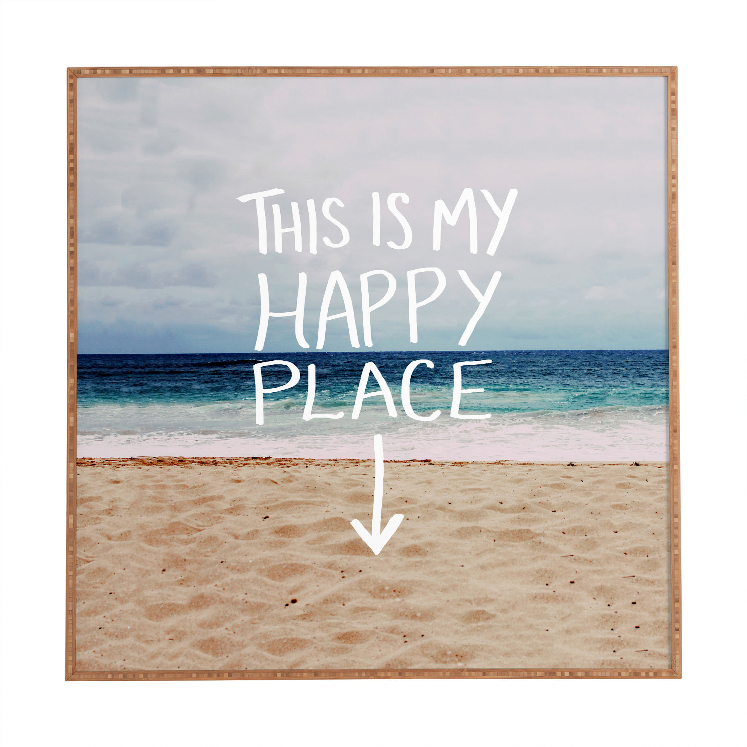 DENY Designs Happy Place X Beach by Leah Flores Framed Graphic Art