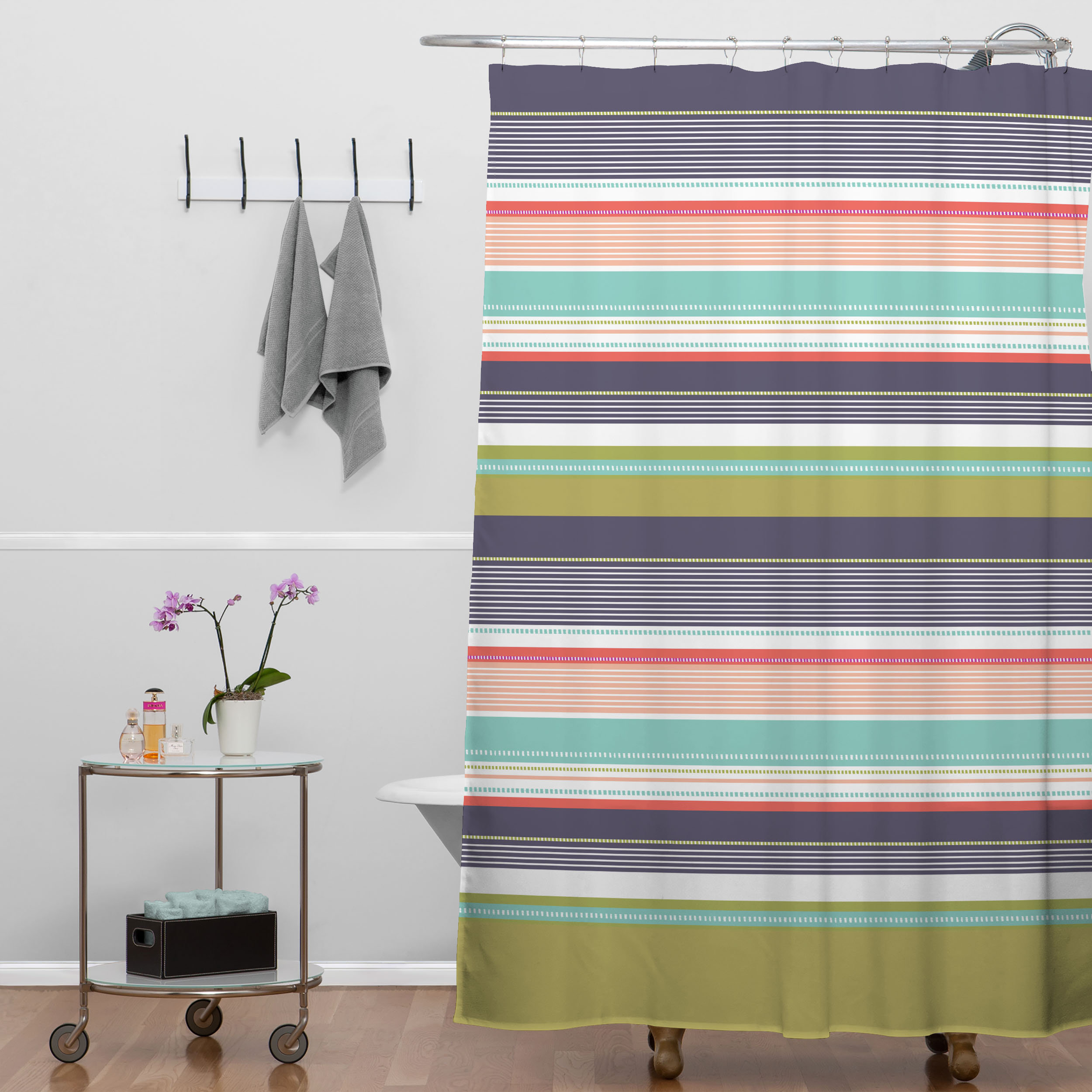 DENY Designs Wendy Kendall Multi Stripe Shower Curtain & Reviews Wayfair