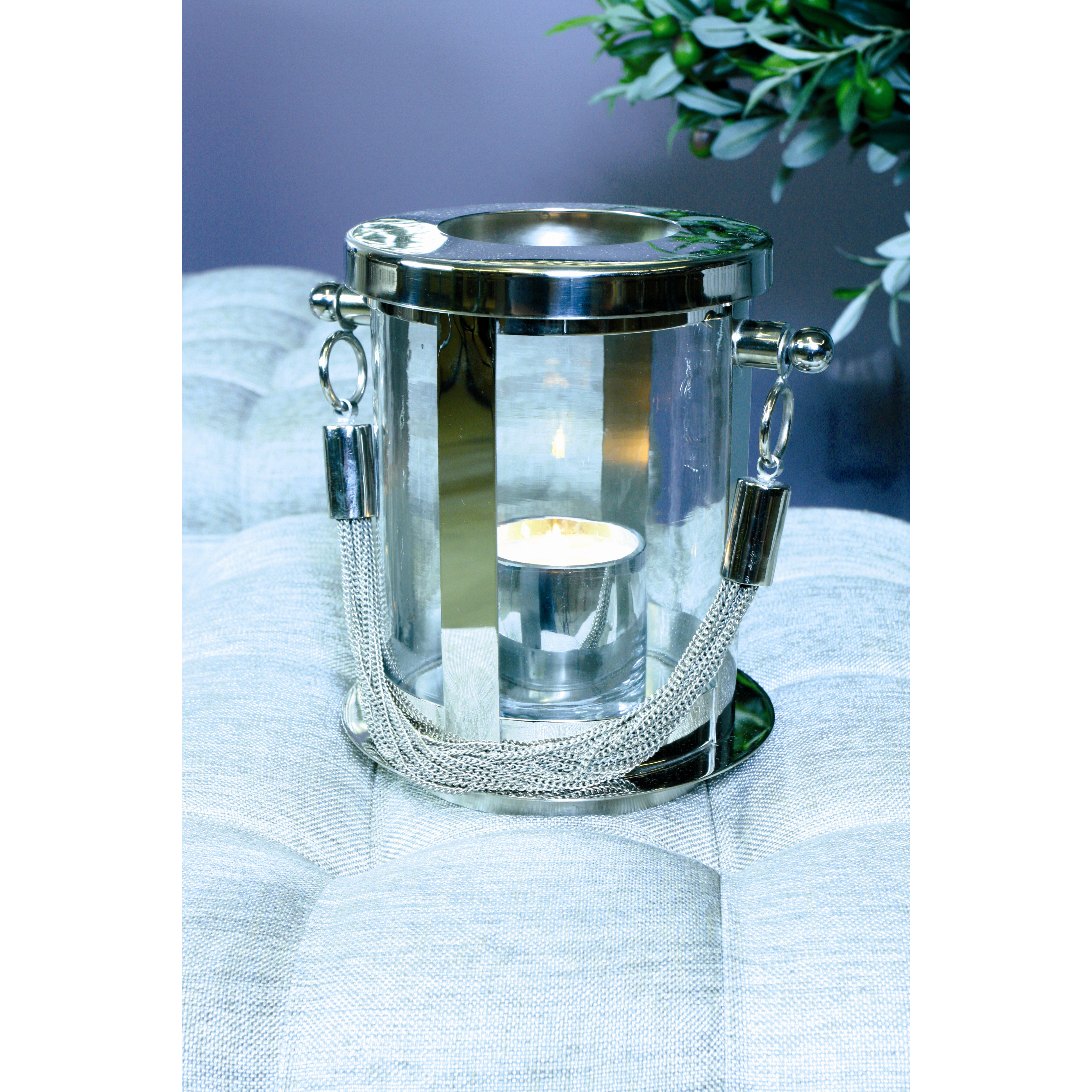 Rojo 16 Amalfitana Stainless Steel Chain Light House Candle Holder