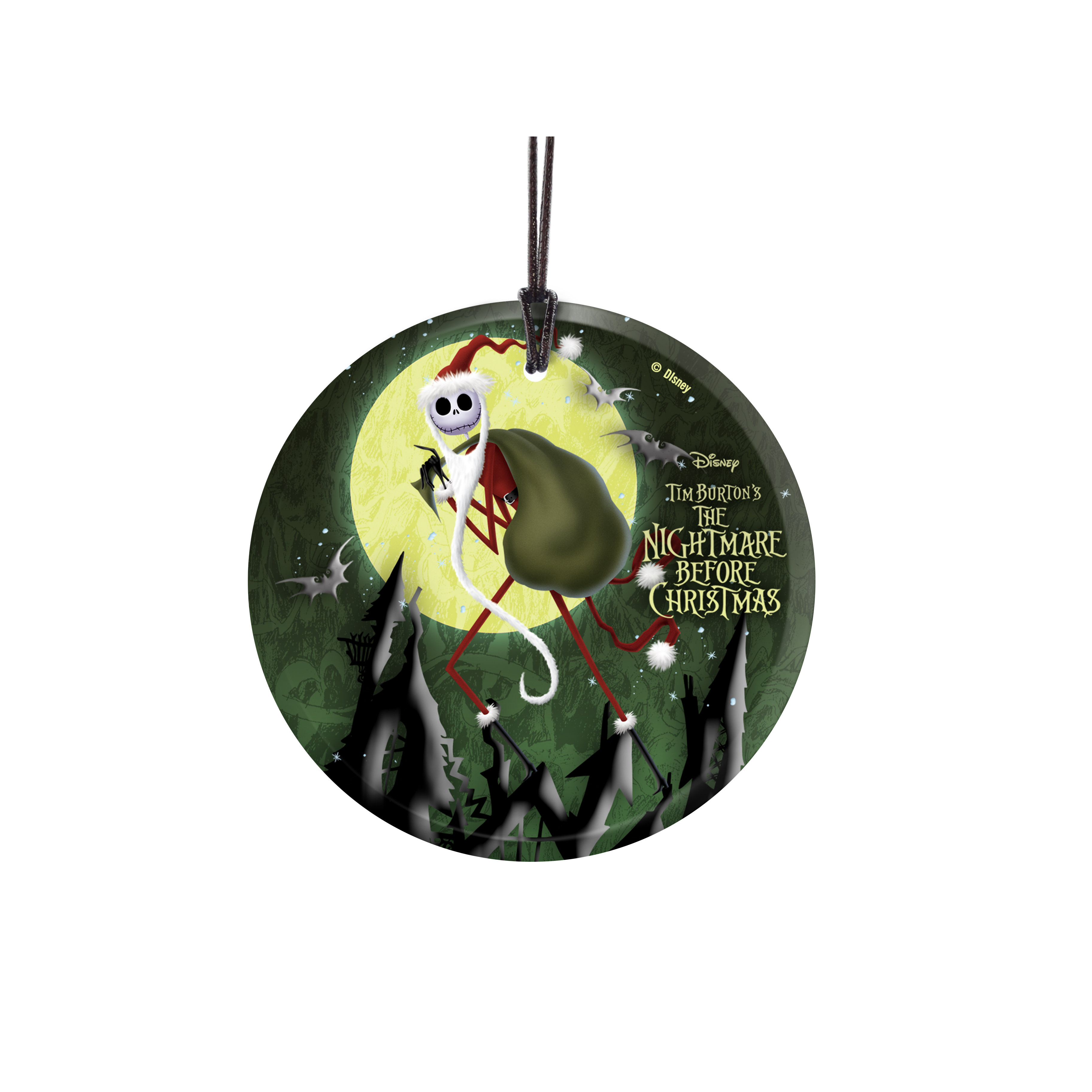 Trend Setters Nightmare Before Christmas Santa Jack Hanging Glass