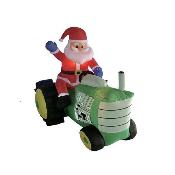 BZB Goods 5' Christmas Inflatable Santa Claus Driving Tractor & Reviews