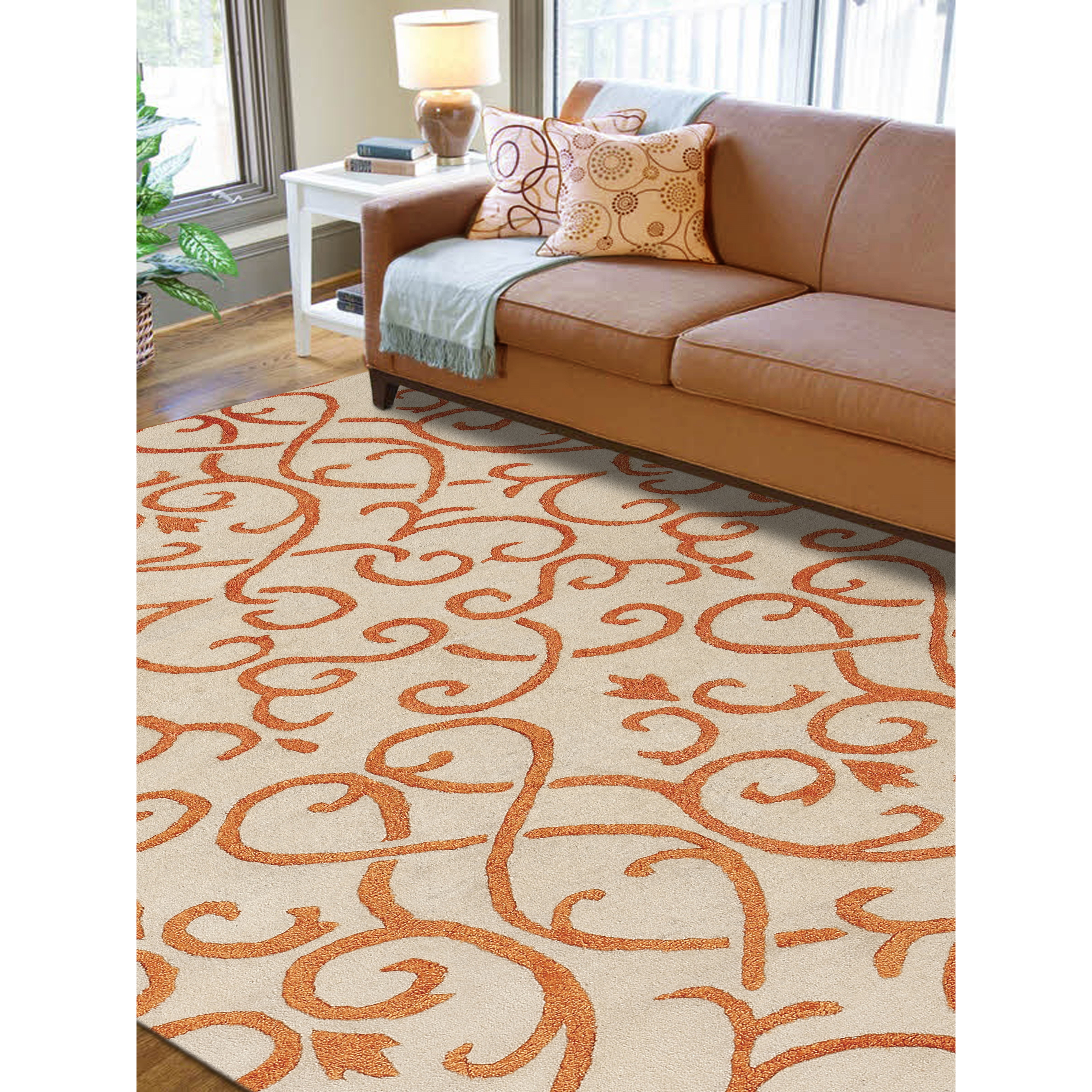 Studio Moore White/Orange Area Rug Wayfair
