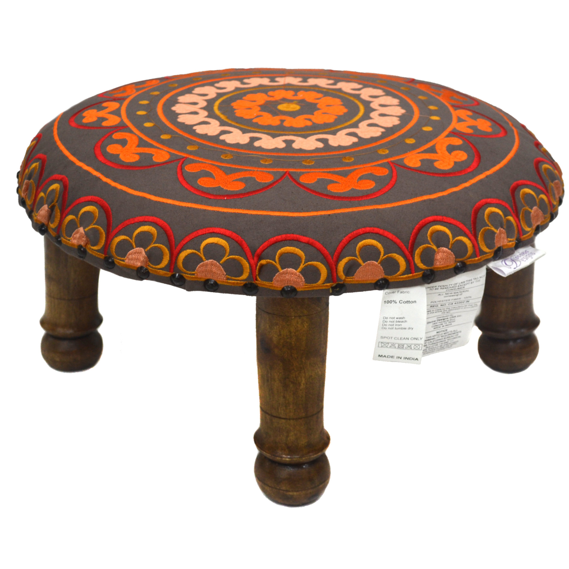 Divine Designs Embroidered Ottoman & Reviews Wayfair