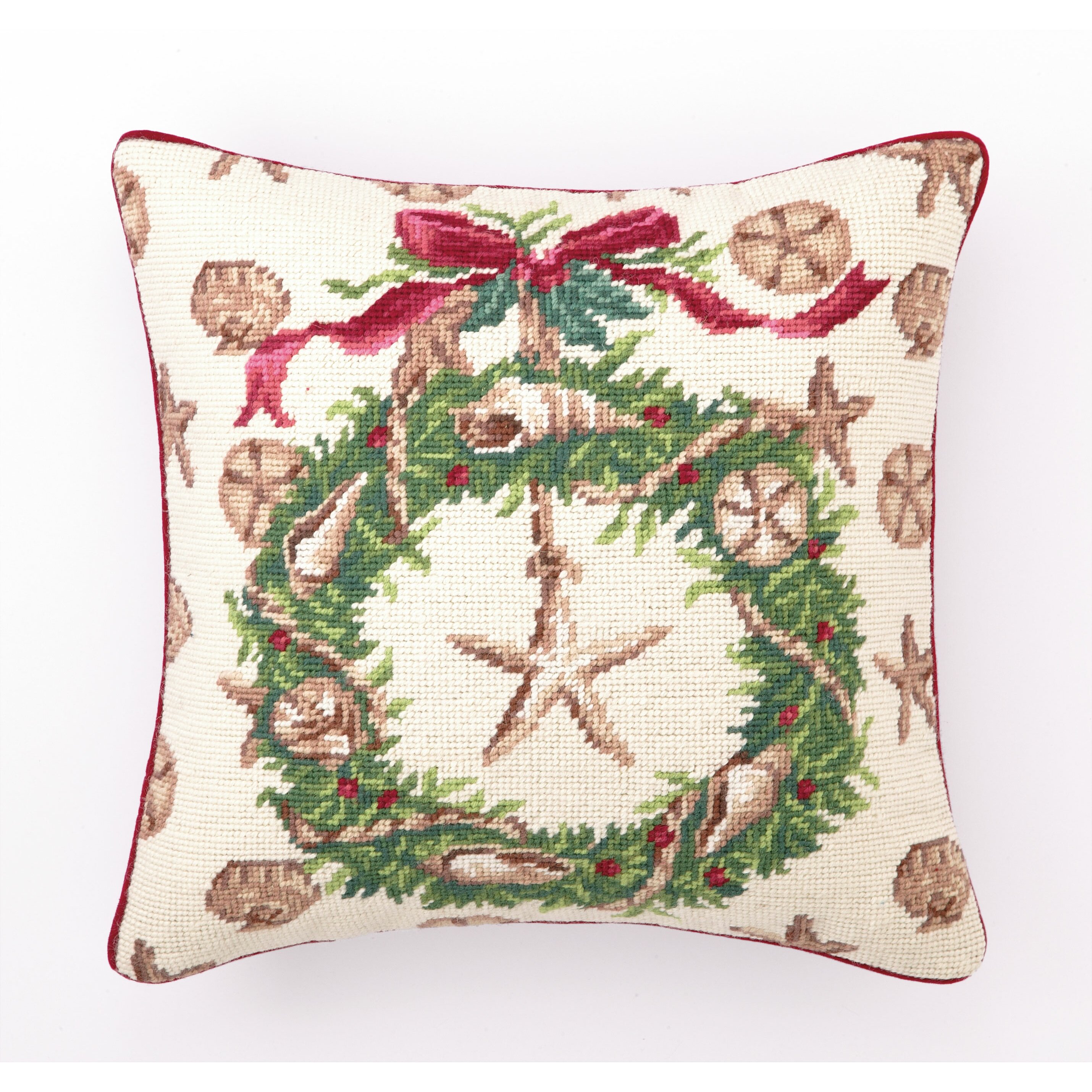 Peking Handicraft Beach Christmas II Needlepoint Throw Pillow & Reviews ...