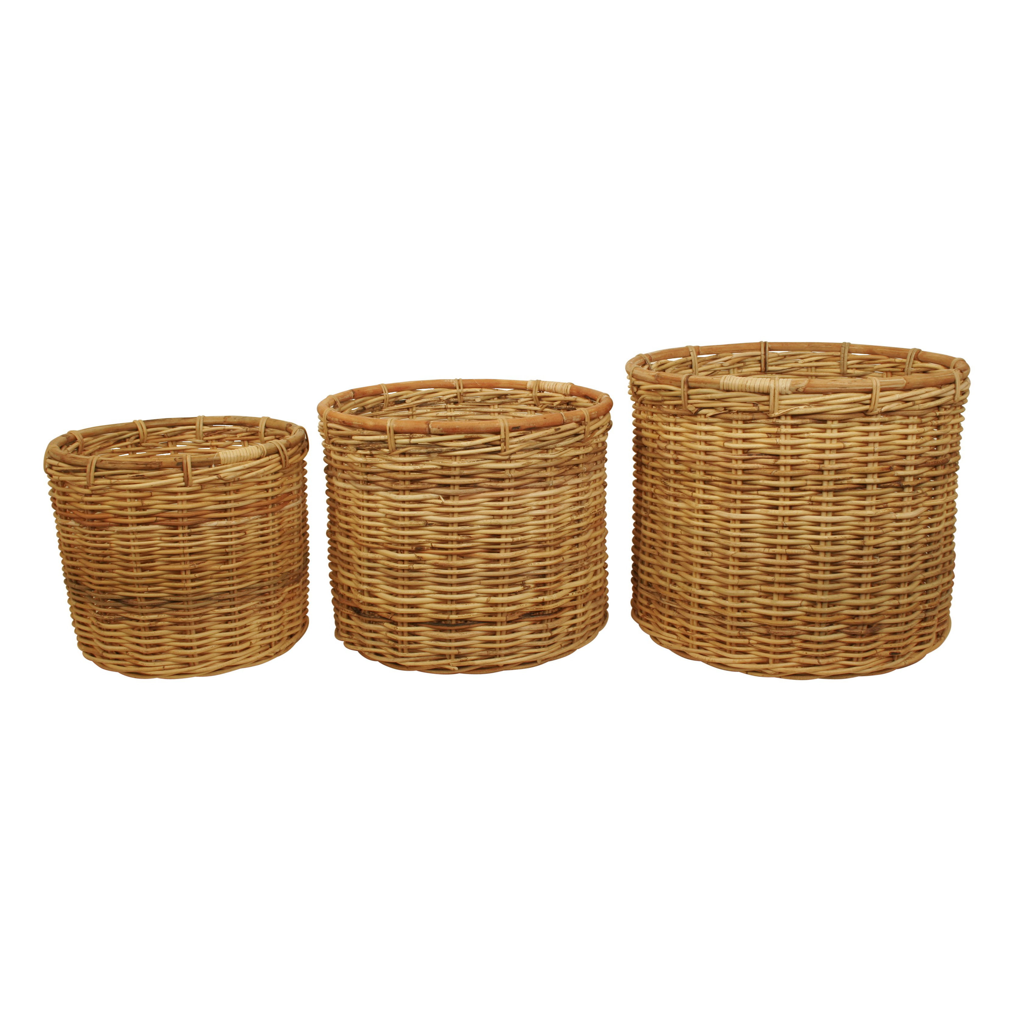 WaldImports 3 Piece Rattan Pot Cover Set & Reviews Wayfair