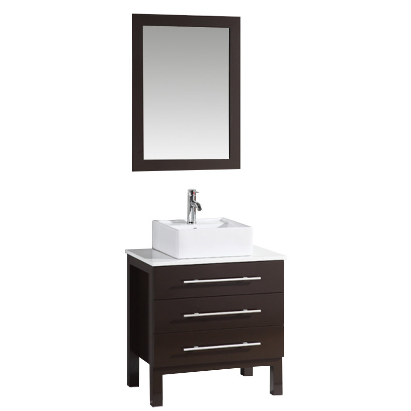 Legion Furniture 28" Single Bathroom Vanity Set with Mirror & Reviews