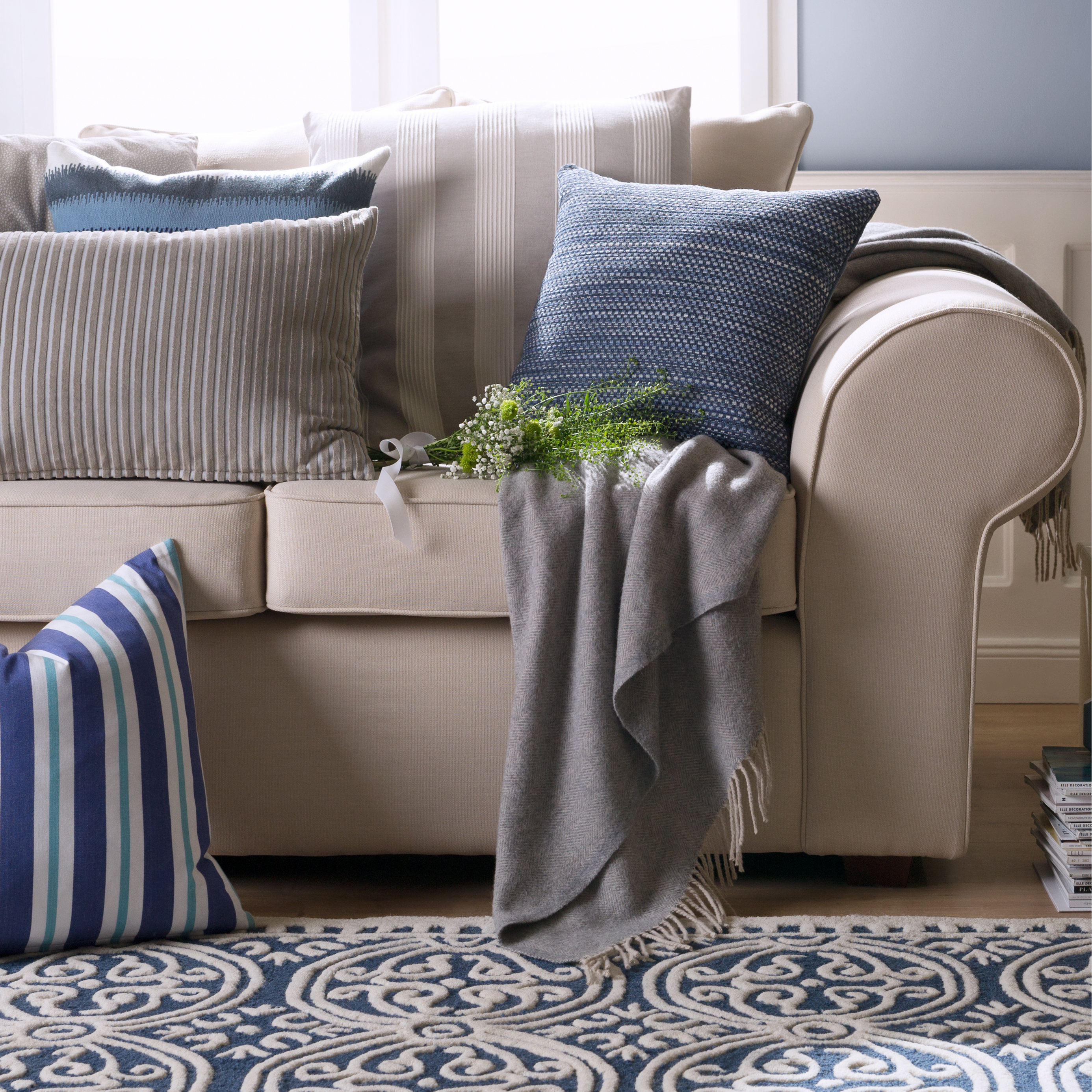 Safavieh Handgetufteter Teppich Palmer in Navyblau/Elfenbein & Reviews