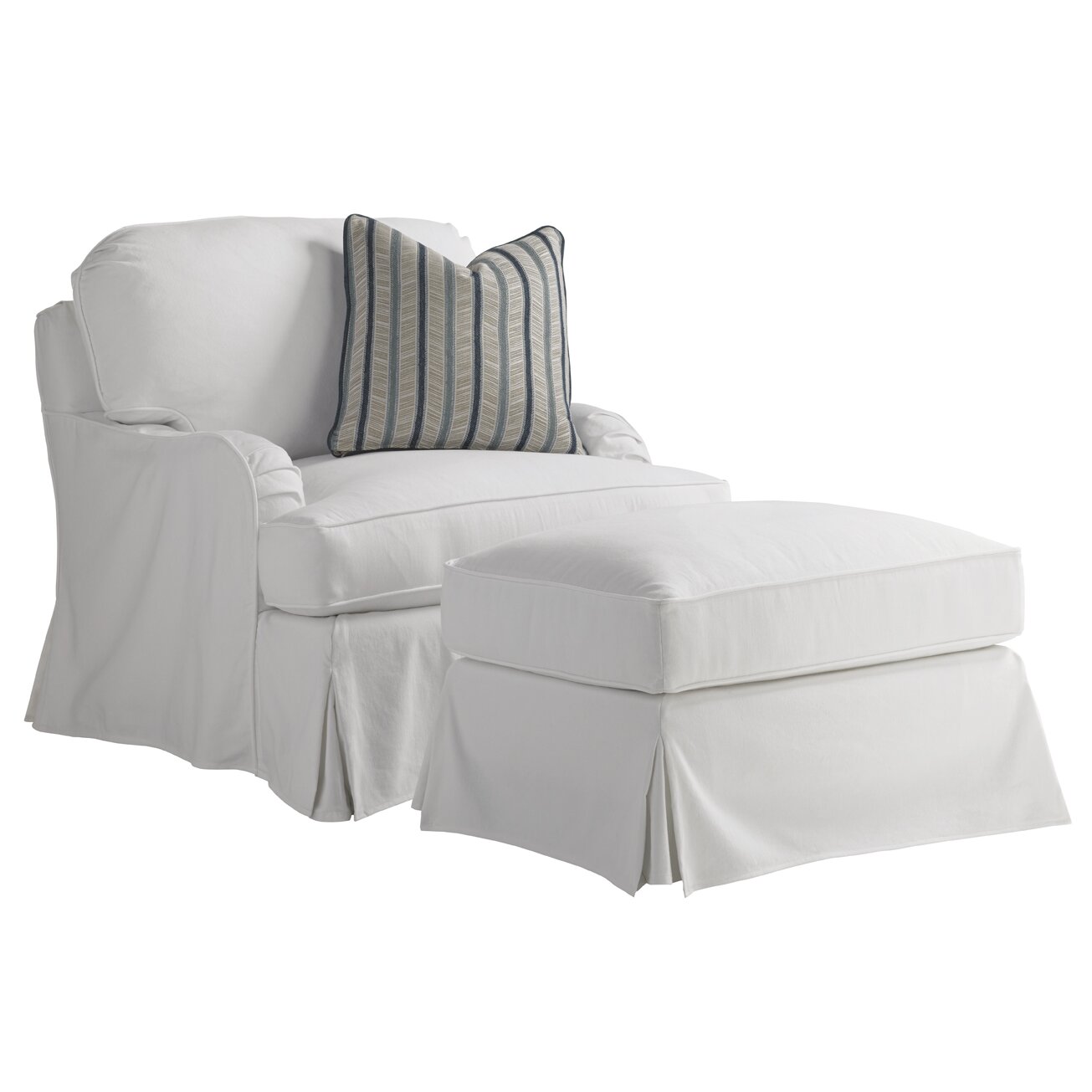 Coventry Hills Stowe Slipcover Arm Chair and Ottoman | Wayfair