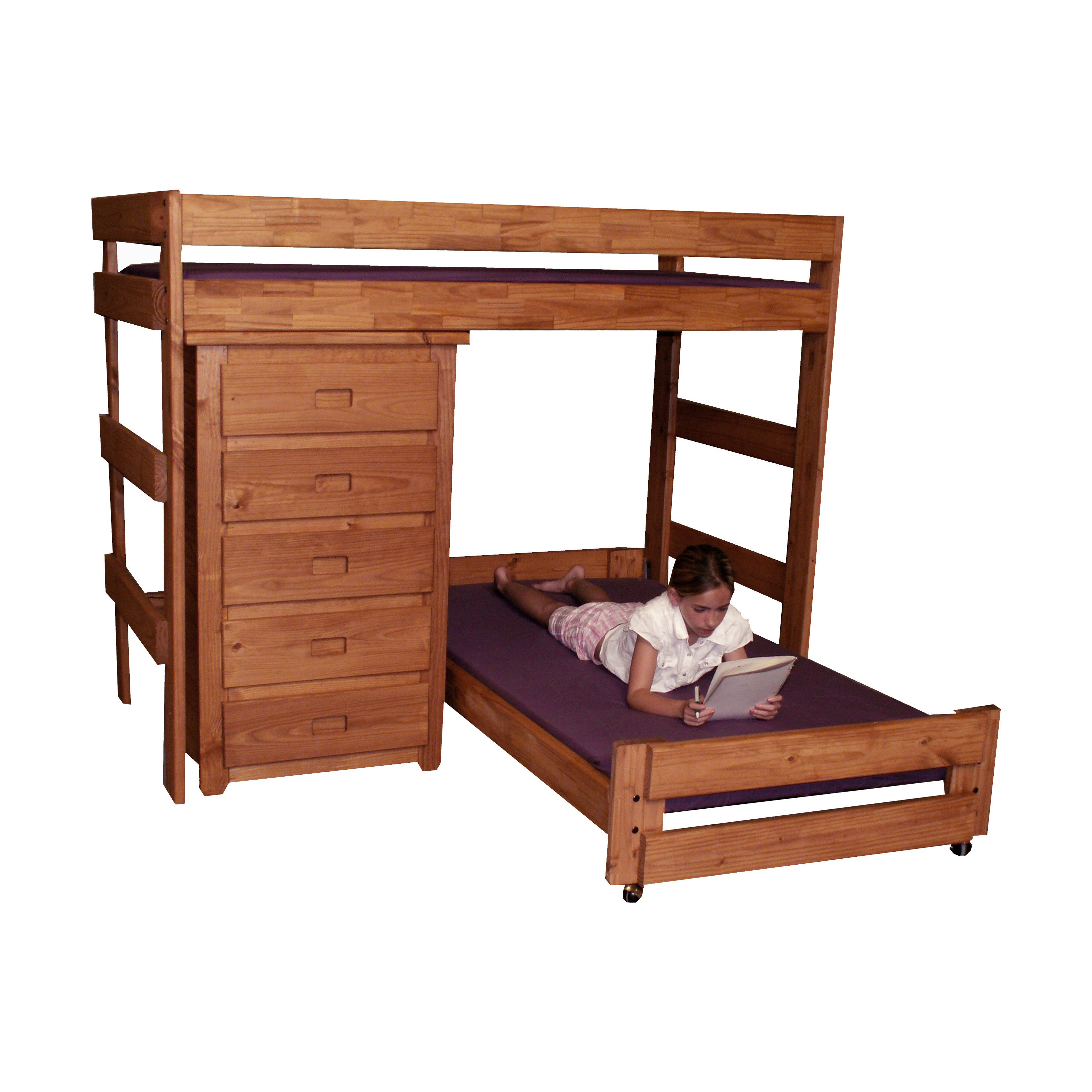 Twin over Twin LShaped Bunk Bed with Storage Wayfair