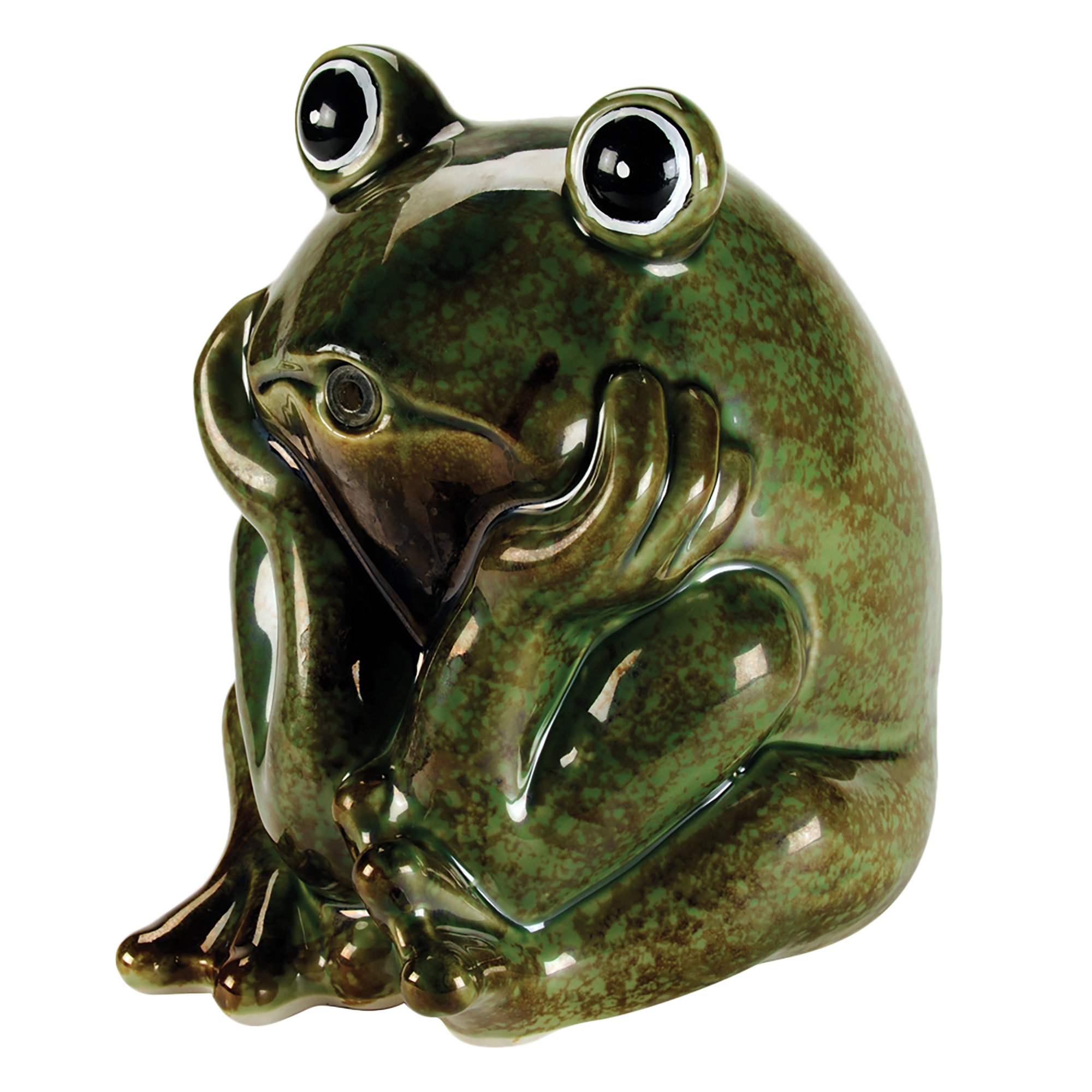 thinking frog statue