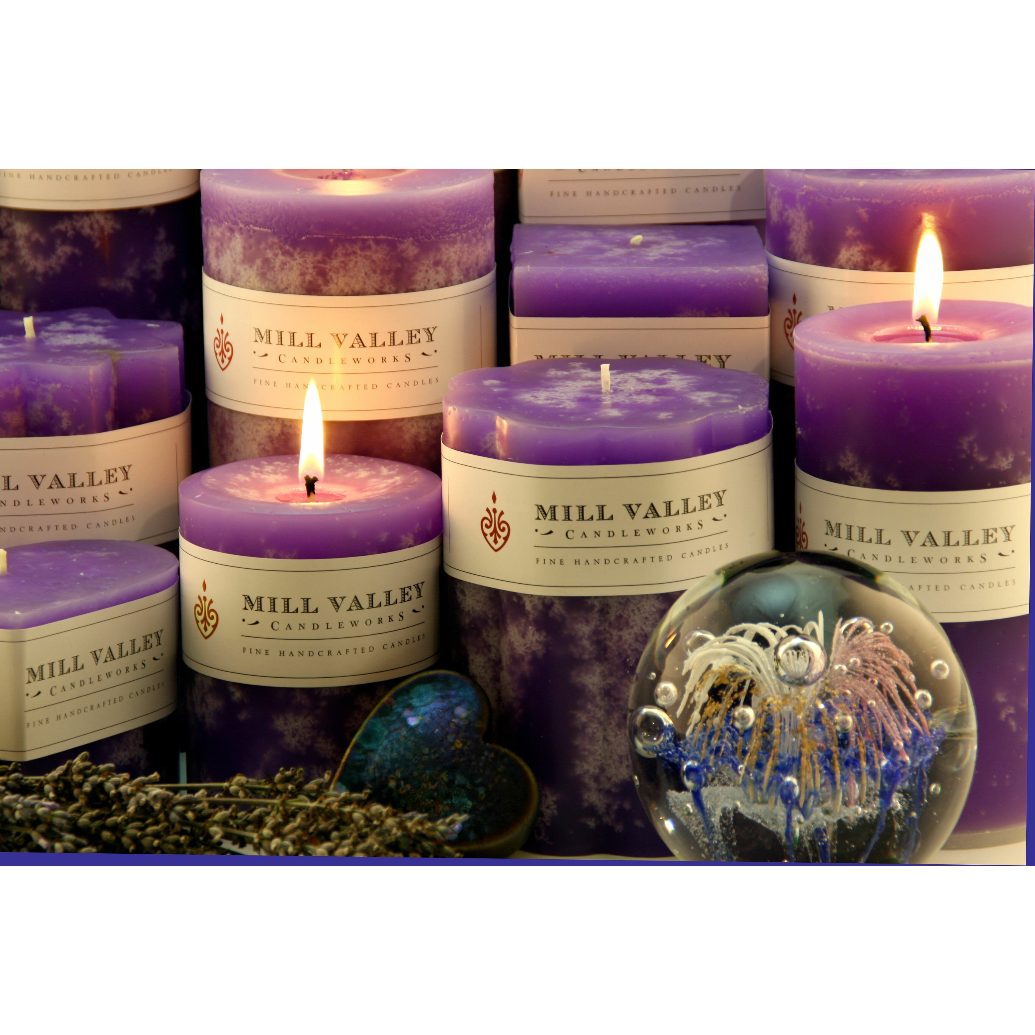 3 Piece French Lavender Scented Pillar Candle Set Wayfair