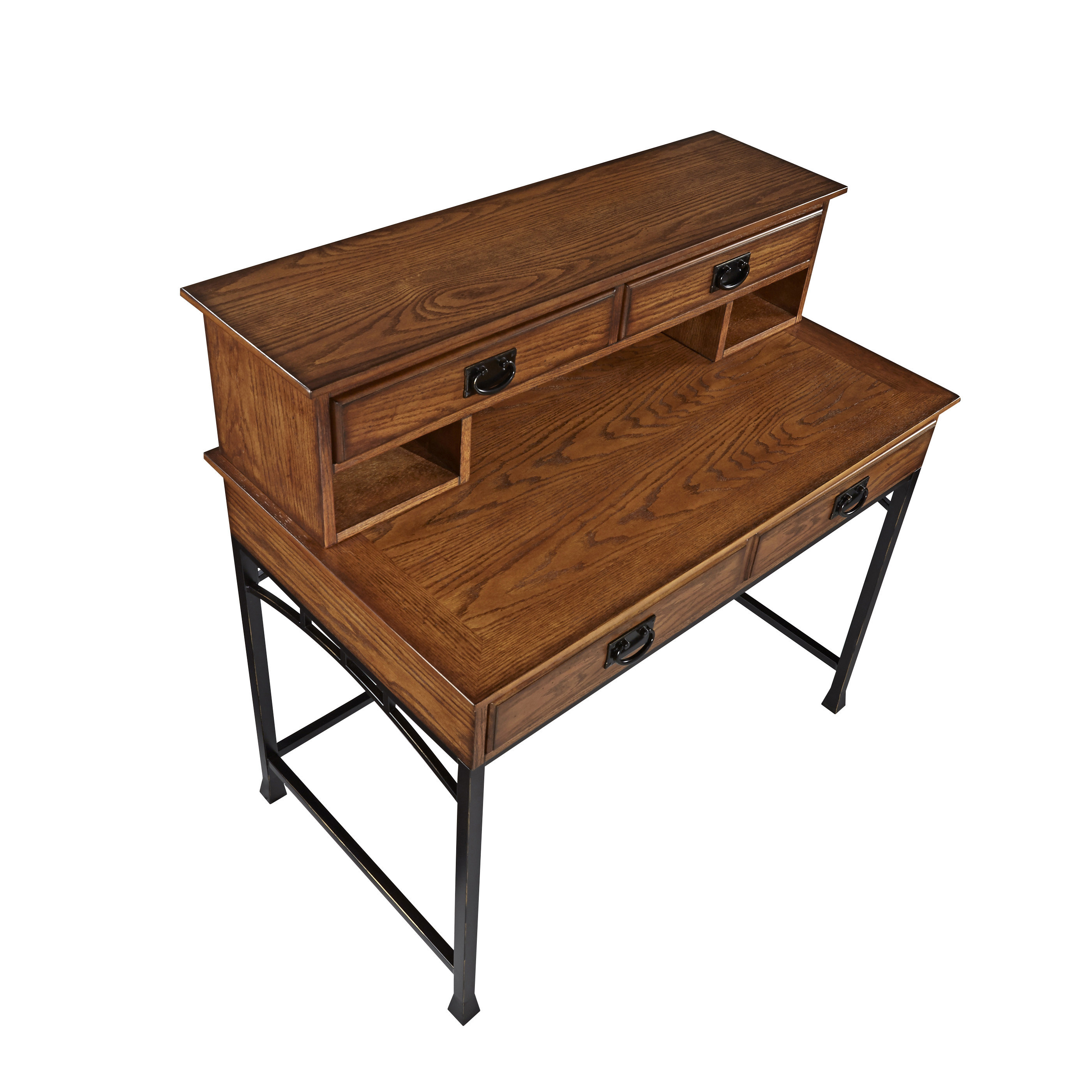 Home Styles Modern Craftsman Computer Desk with Hutch and Keyboard Tray