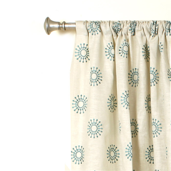 The Pillow Collection Aqua Rod Pocket Curtain Panel & Reviews Wayfair