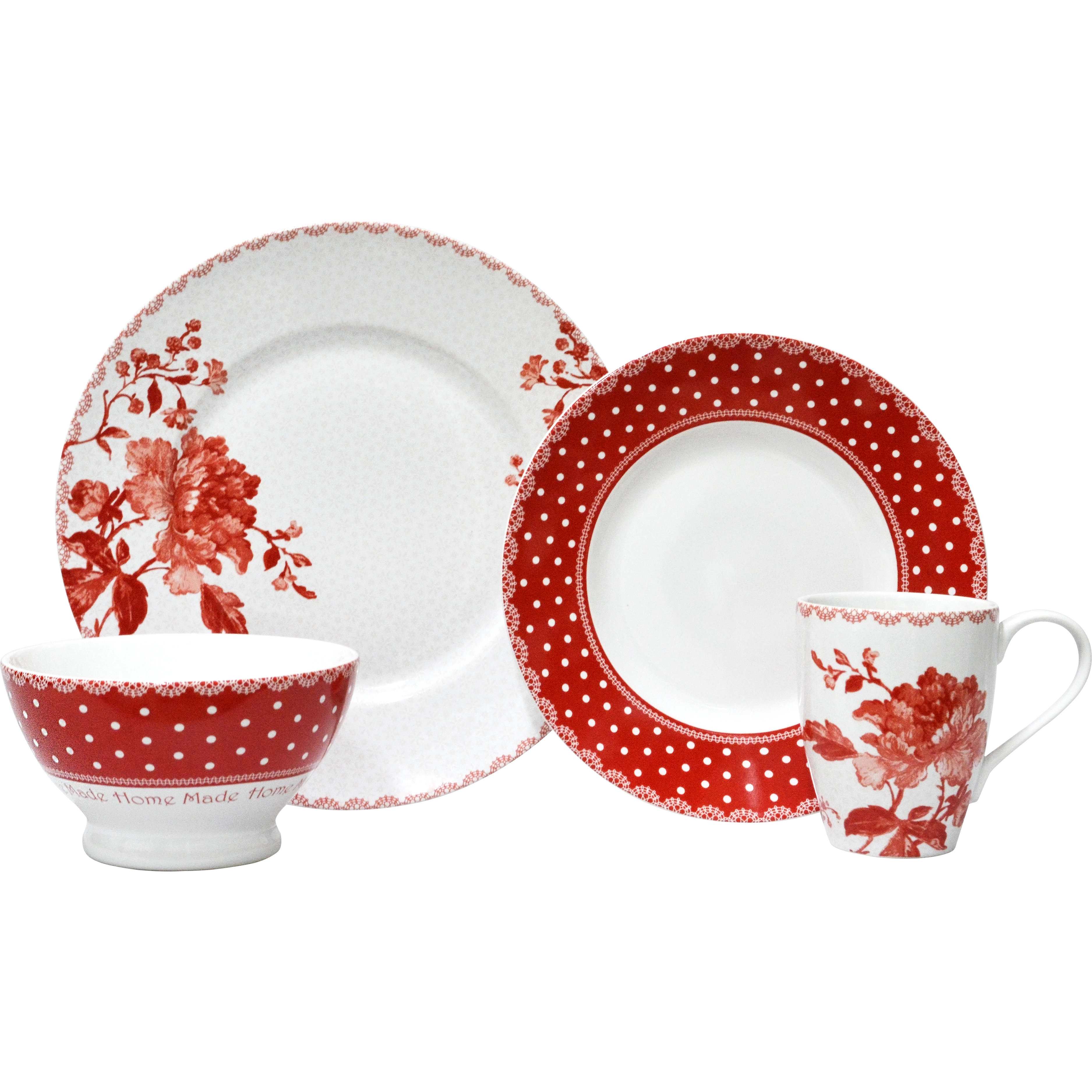 222 Fifth Floral Dot 16 Piece Dinnerware Set & Reviews Wayfair