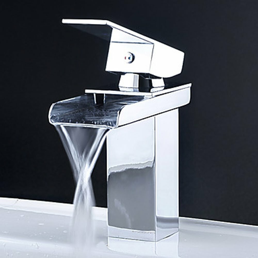 Kokols Single Handle Single Hole Waterfall Bathroom Sink Faucet   Single%2BHandle%2BSingle%2BHole%2BWaterfall%2BBathroom%2BSink%2BFaucet 