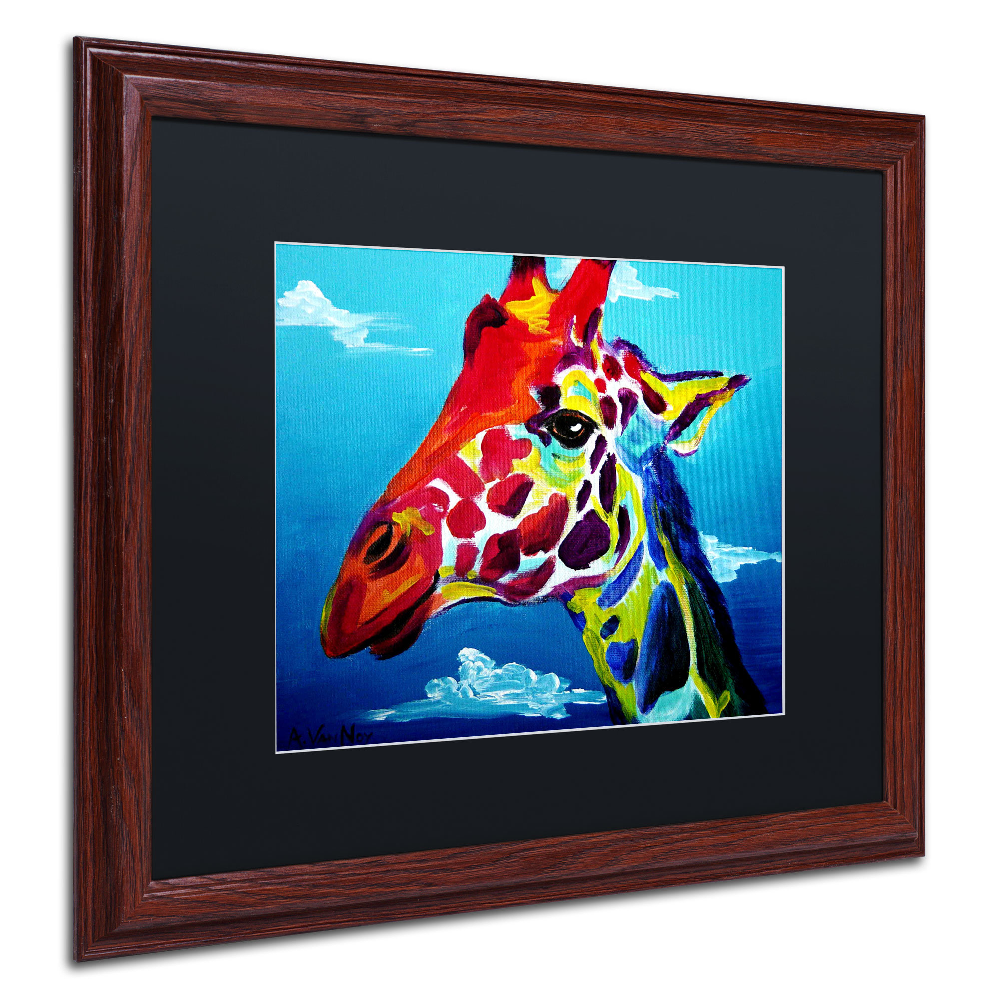 'Giraffe' by DawgArt Framed Painting Print Wayfair