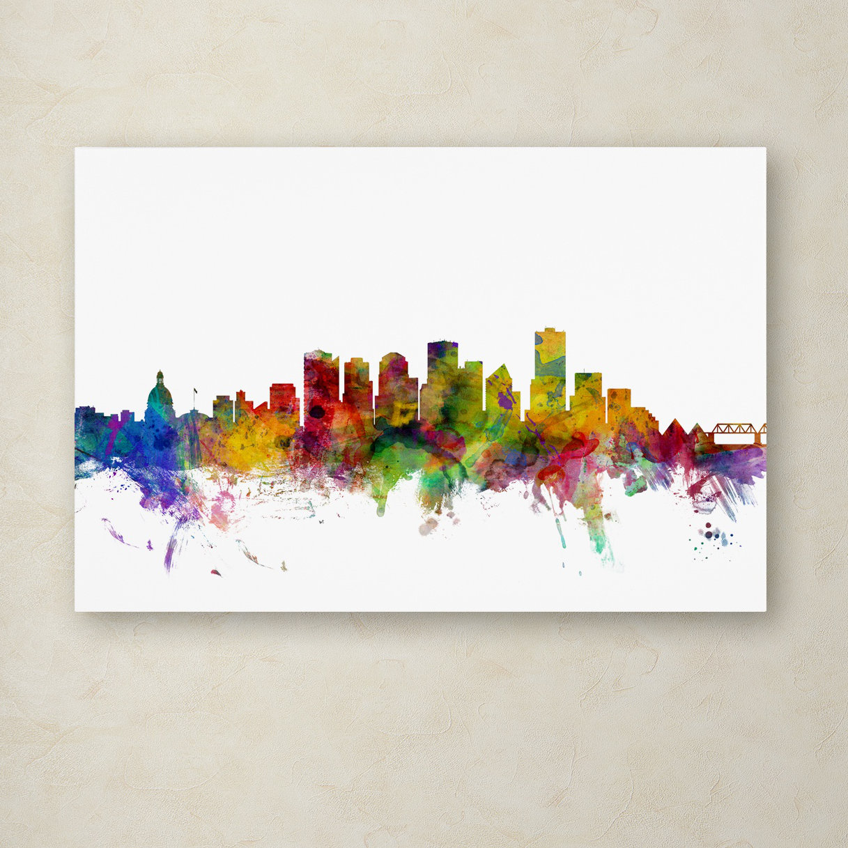 Trademark Fine Art Edmonton Canada Skyline By Michael Tompsett Graphic Trademark Fine Art Edmonton Canada Skyline By Michael Tompsett Graphic