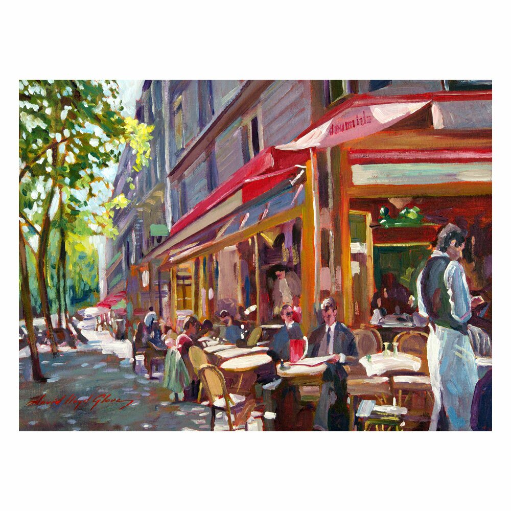 Trademark Art 'Paris Cafe' by David Lloyd Glover Framed Painting Print ...