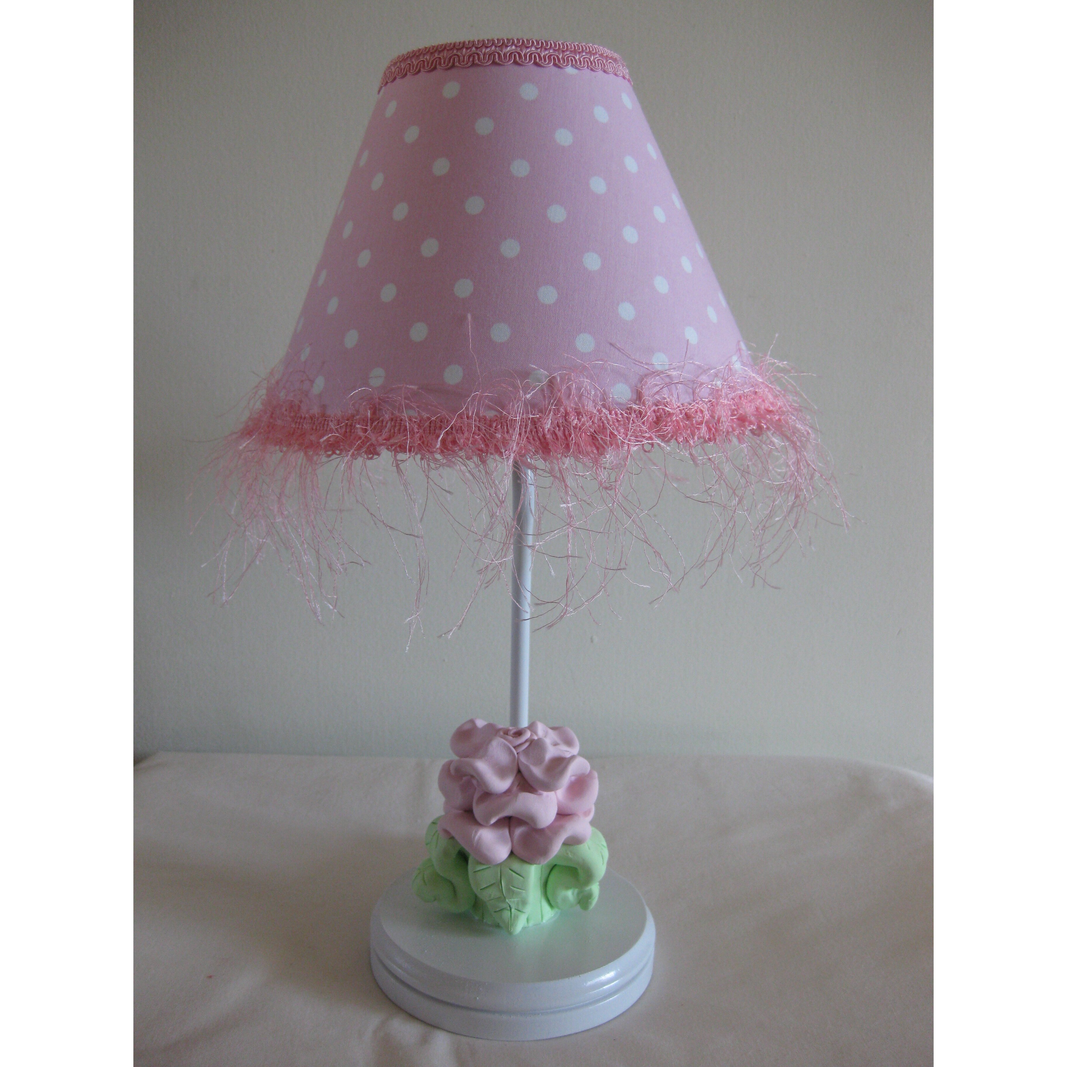 Baby Pink Flower 16" H Table Lamp with Empire Shade