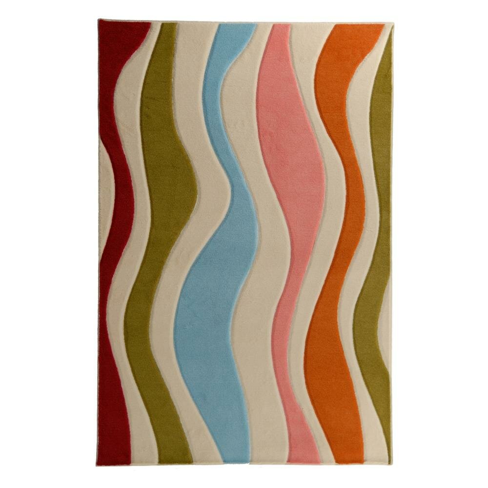 Squiggly Rainbow Area Rug by Rug Studio