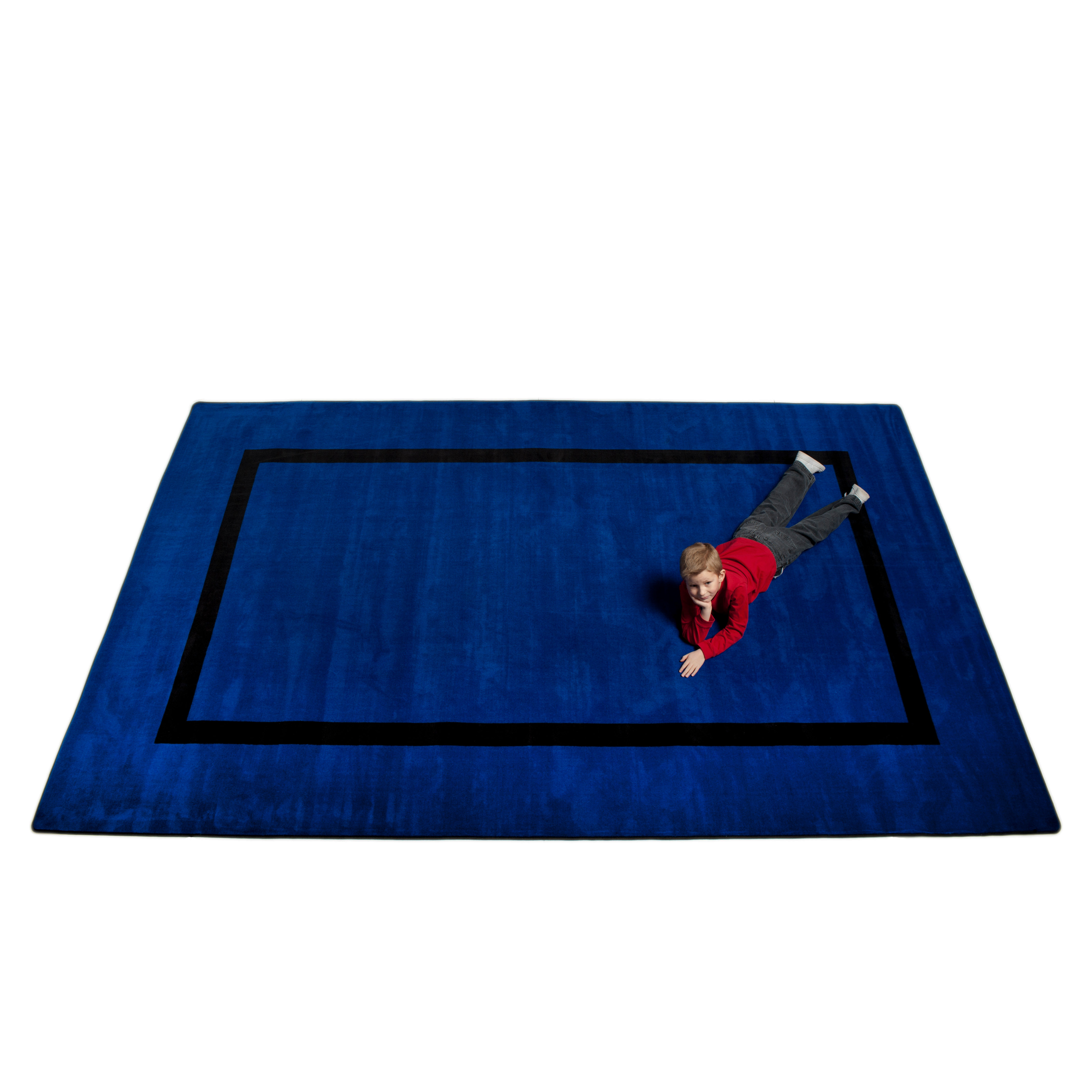 Montessori Blue with Black Line Classroom Kids Rug Wayfair