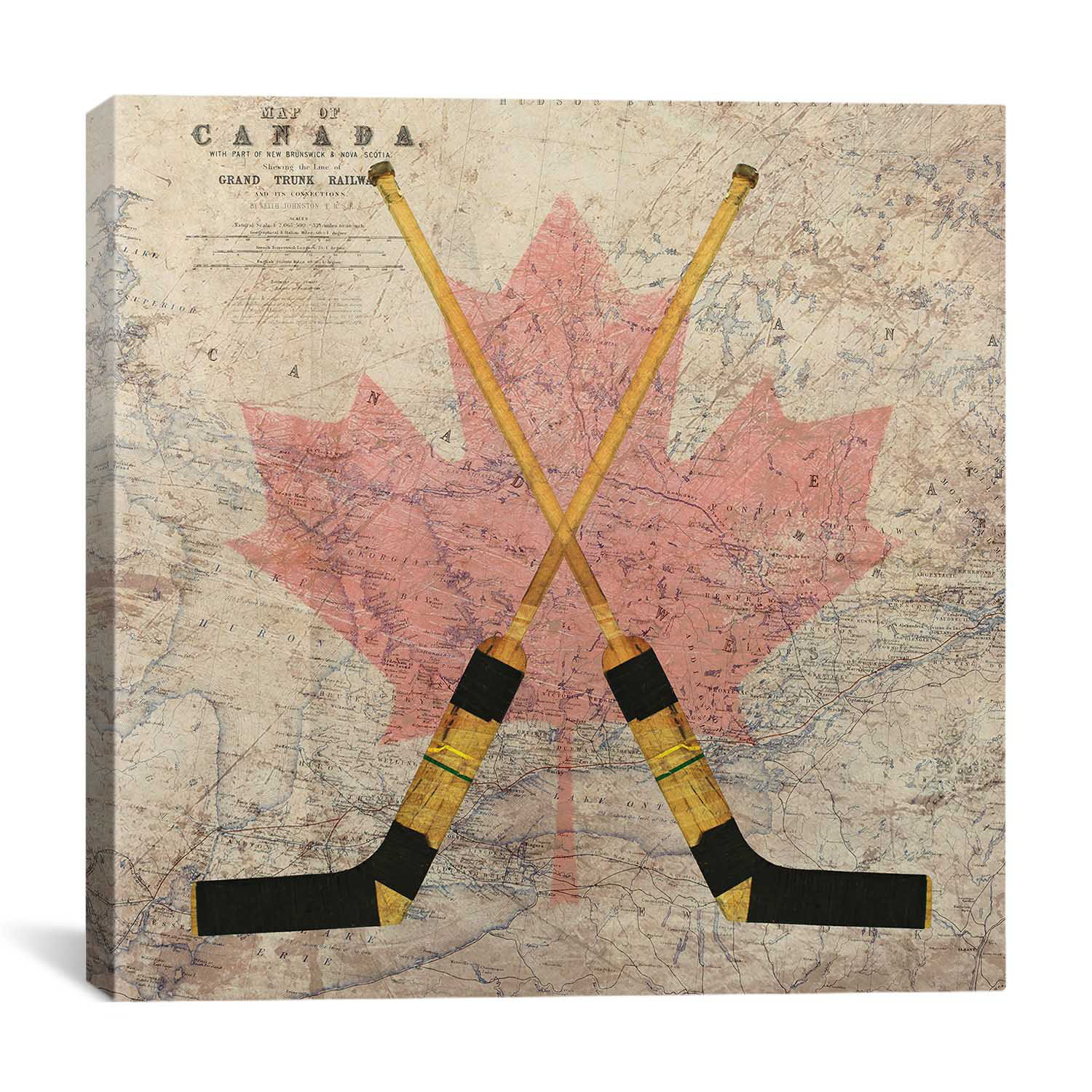 Canada Hockey Sticks 5 Graphic Art on Canvas Wayfair