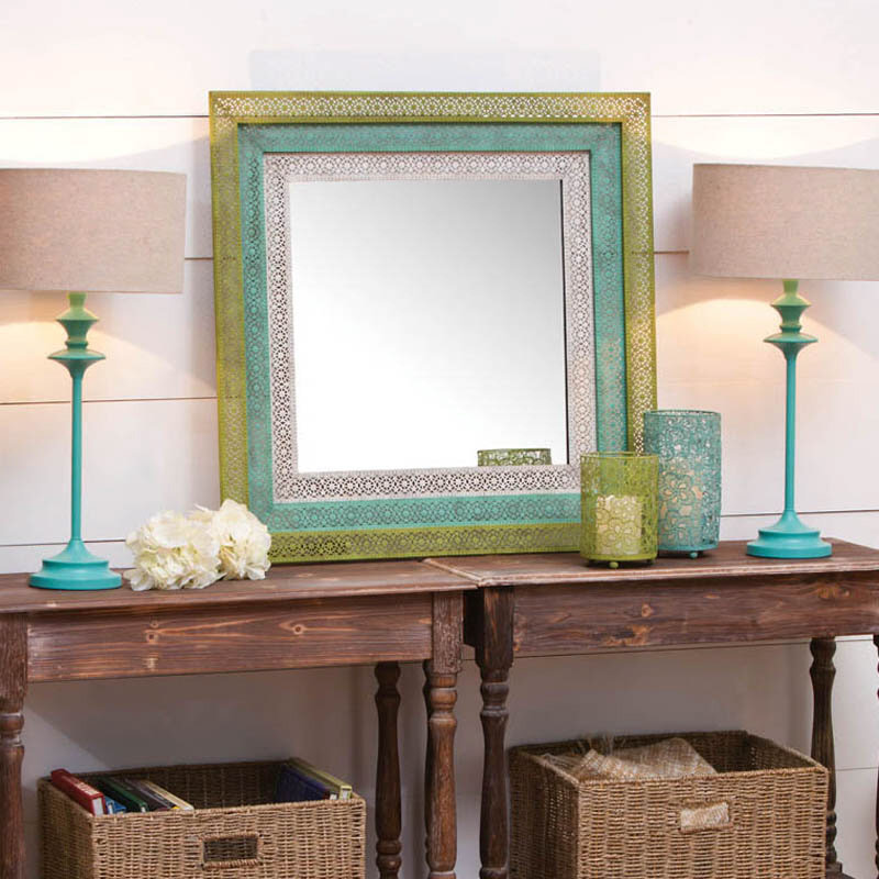 Cape Craftsmen Pierced Metal Square Wall Mirror & Reviews Wayfair